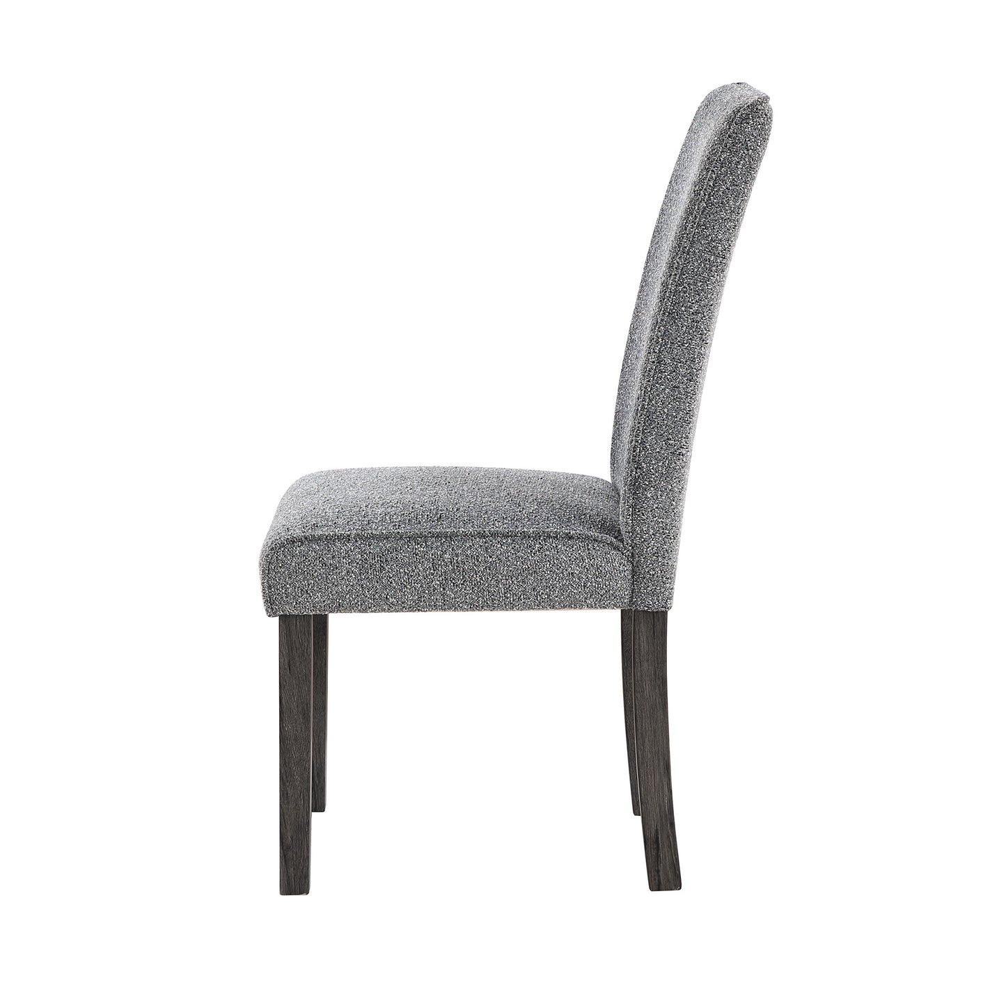 Set of Two Gray Upholstered Fabric Dining Side Chairs