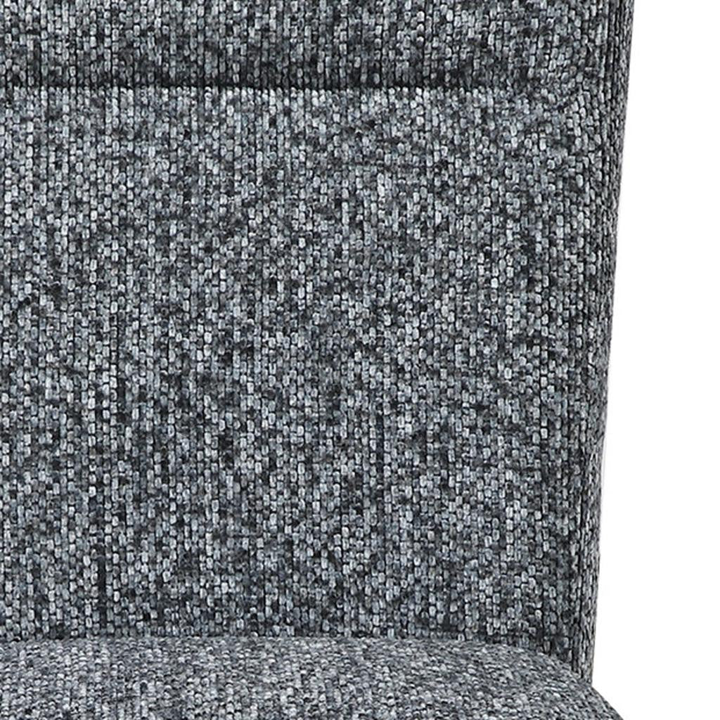Set of Two Gray and Brown Upholstered Fabric Dining Side Chairs