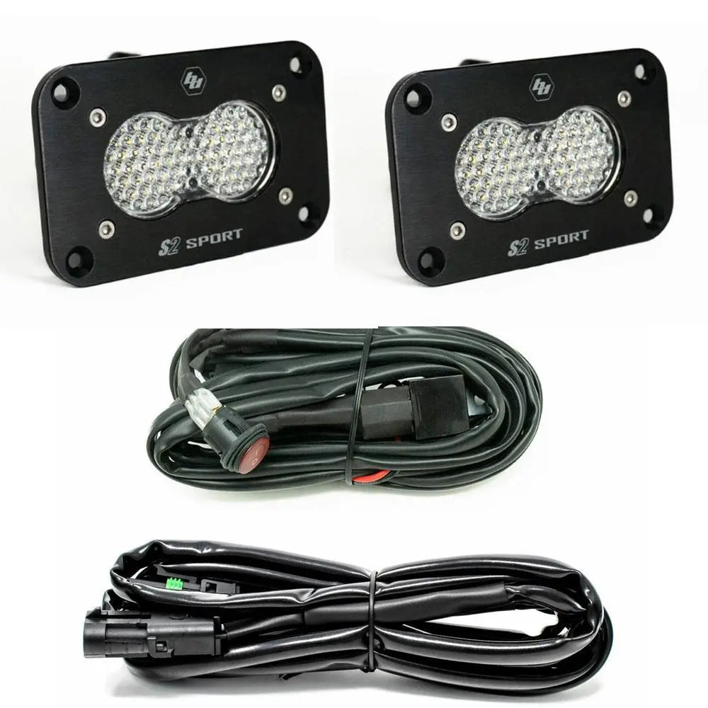 Baja Designs S2 Sport - Pair, LED, Flush Mount, Backup Kit | Universal Dunes 2 Dezert SXS