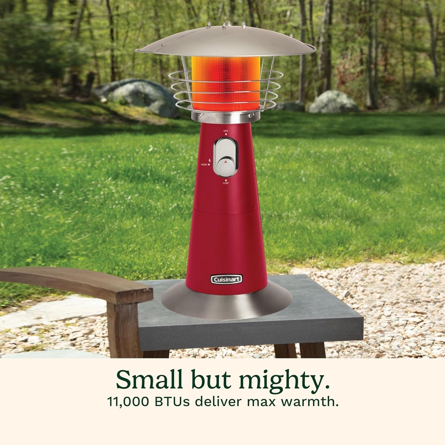 COH-513 Portable Tabletop Patio, 11,000 BTU Outdoor Propane Heater with Safety Tilt Switch and Burner Screen Guard, 30 Sq. Foot Heat Range, Red ShipItFurniture