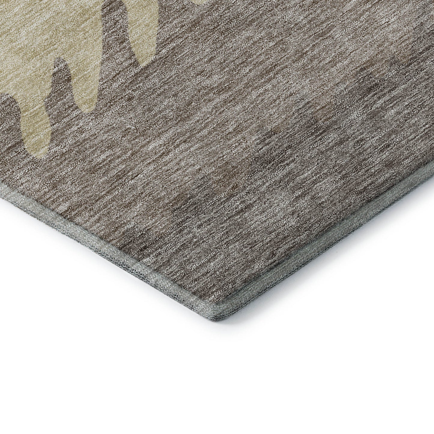 8' X 10' Taupe Gray And Beige Striped Washable Area Rug With UV Protection