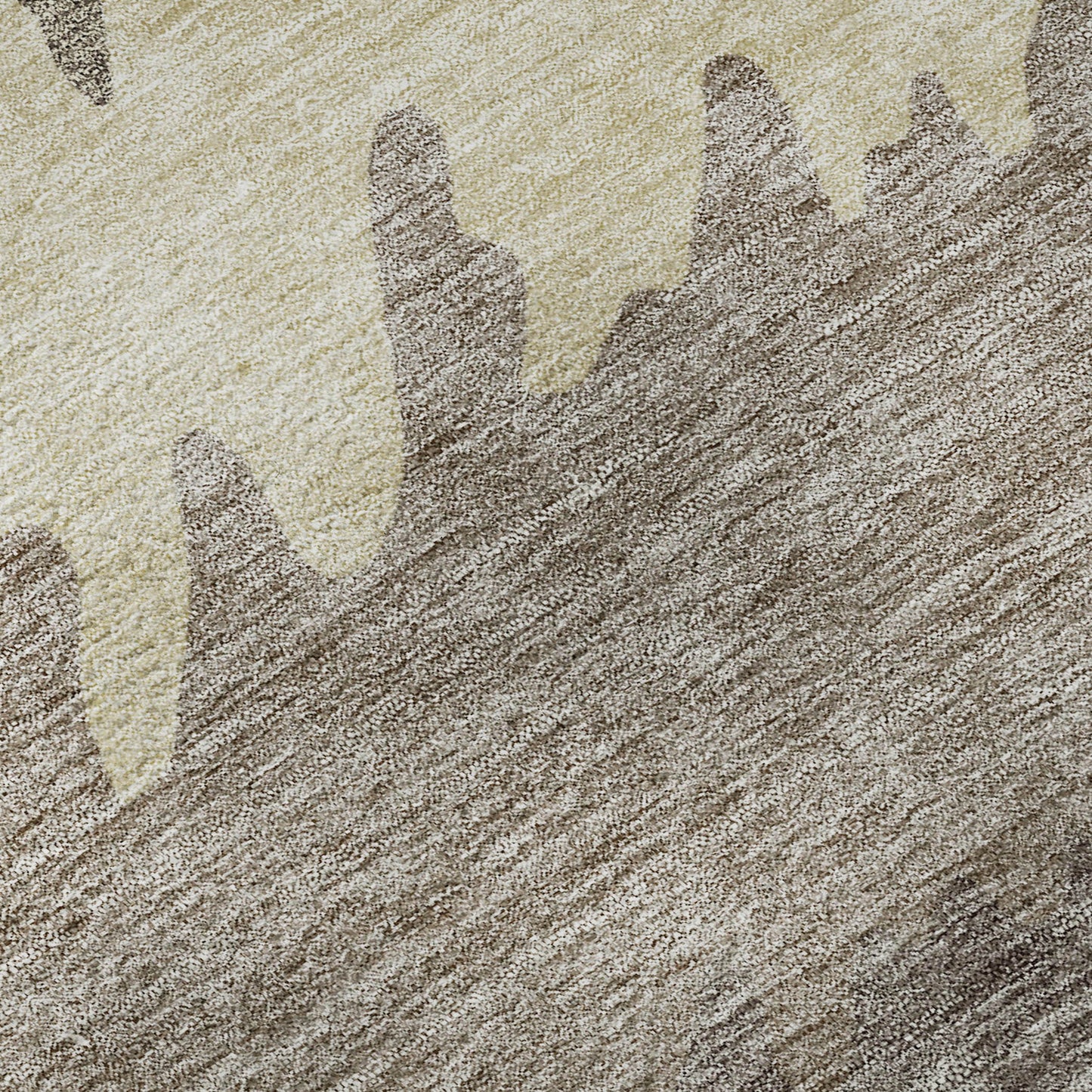 8' X 10' Taupe Gray And Beige Striped Washable Area Rug With UV Protection
