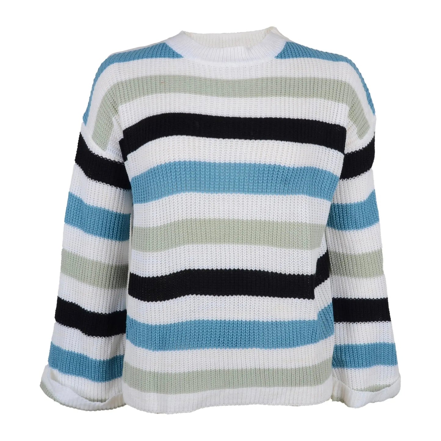 Striped Bell Sleeve Light Sweater