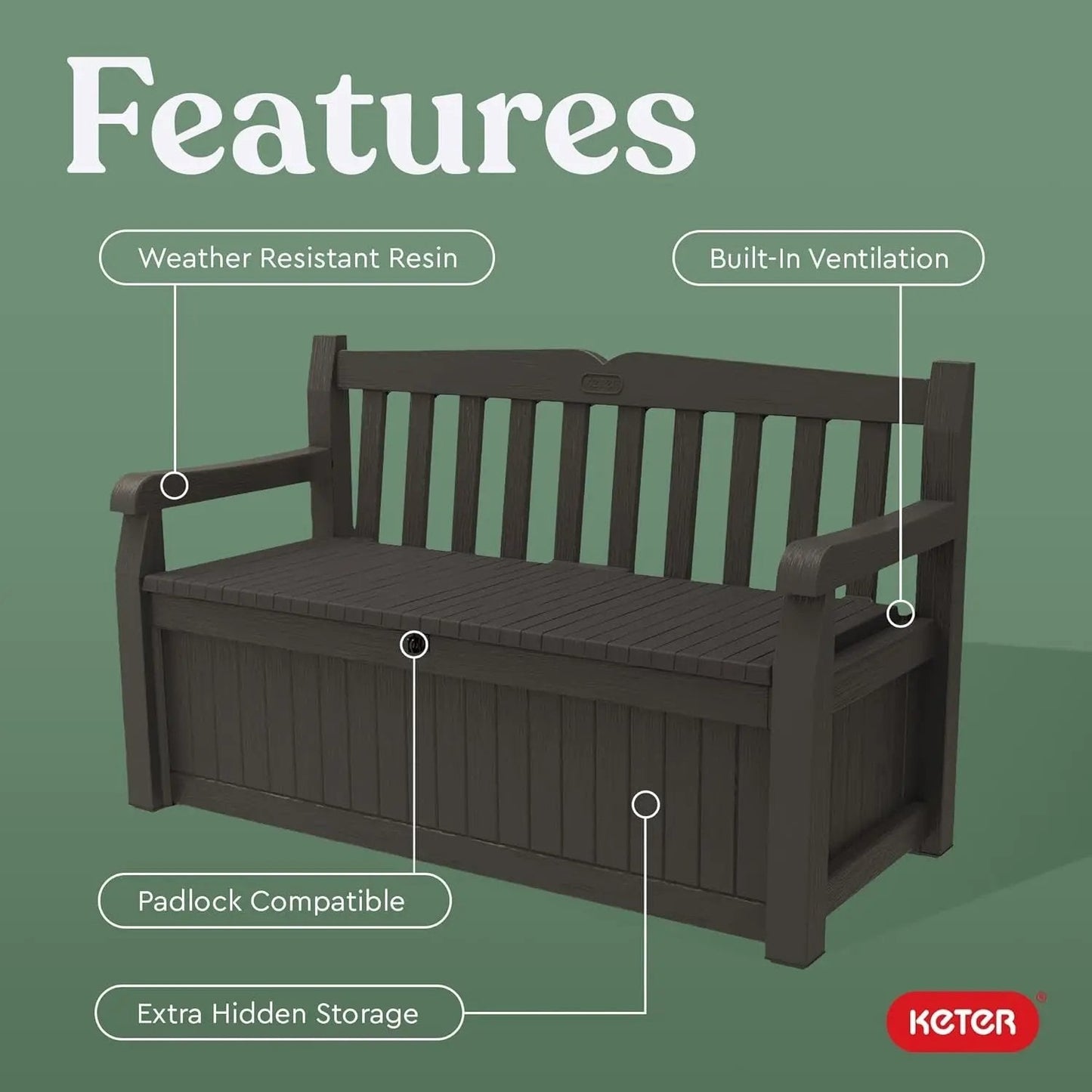70 Gallon Outdoor Storage Bench Box for Garden Tools - Get it from Bo
