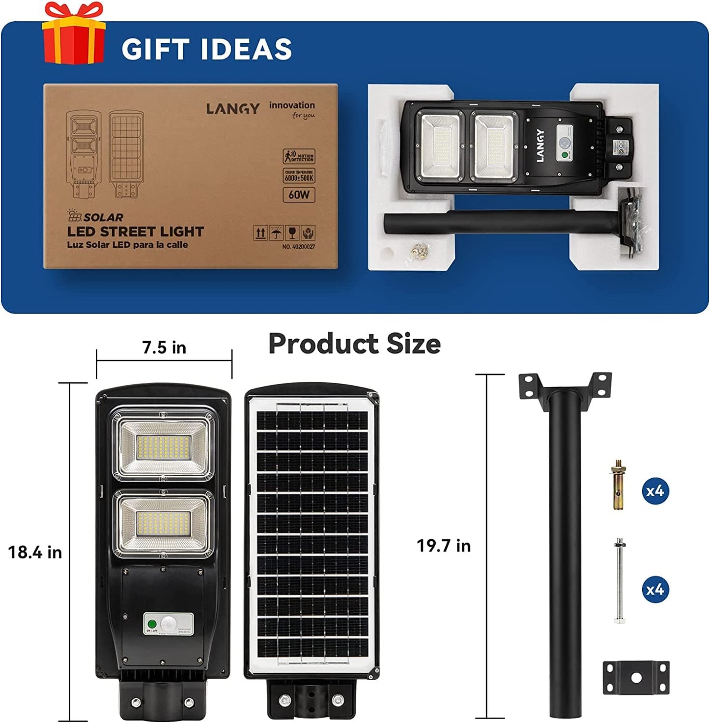 60W 90W 120W Solar Street Light -ES04 Series Langy Solar Lights