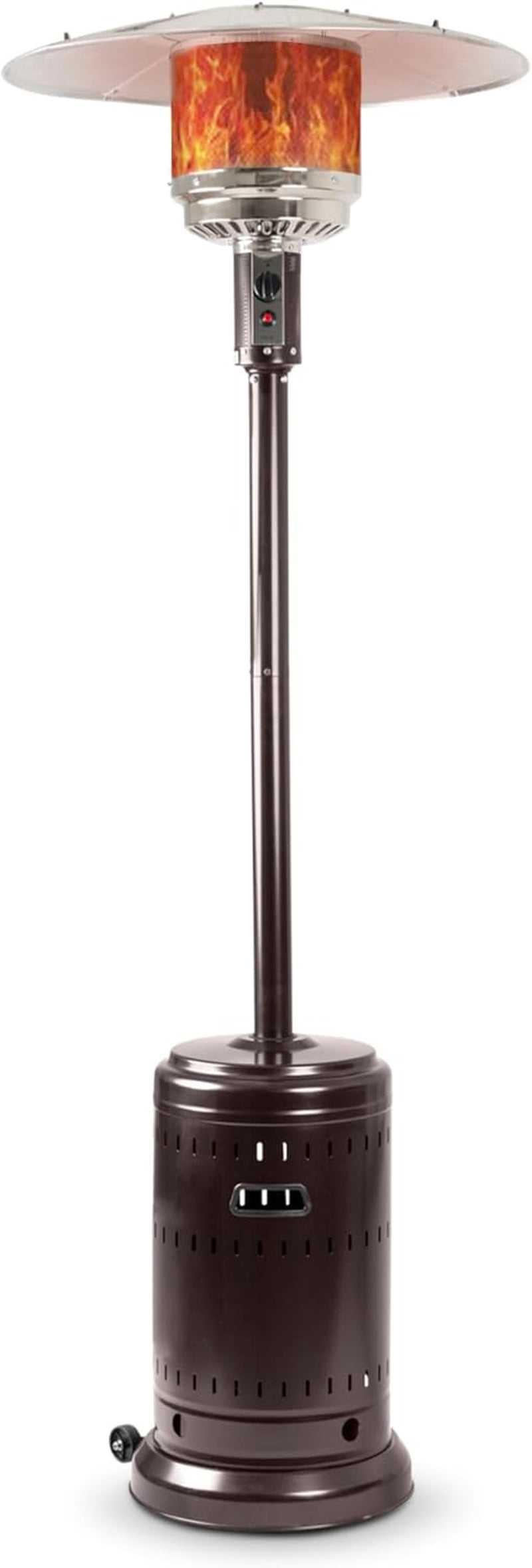 46,000 BTU Outdoor Propane Patio Heater with Wheels, Commercial & Residential, Havana Bronze, 32.1 X 32.1 X 91.3 Inches (Lxwxh) ShipItFurniture