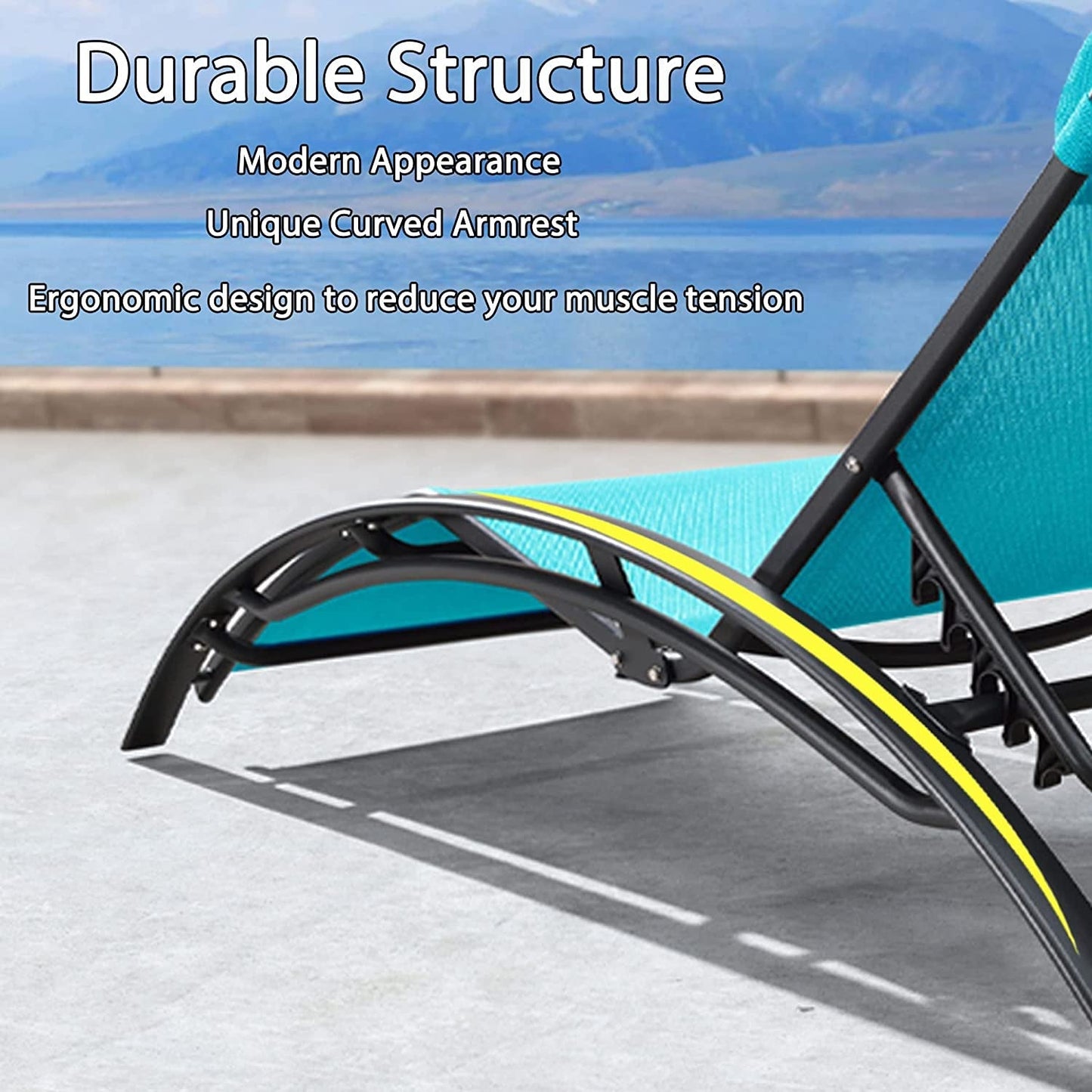 Patio Chaise Lounge Chair Set with 2 Side Table Outdoor Pool Adjustable Recliner Chairs for outside Beach Poolside Sunbathing Tanning Lounger ShipItFurniture