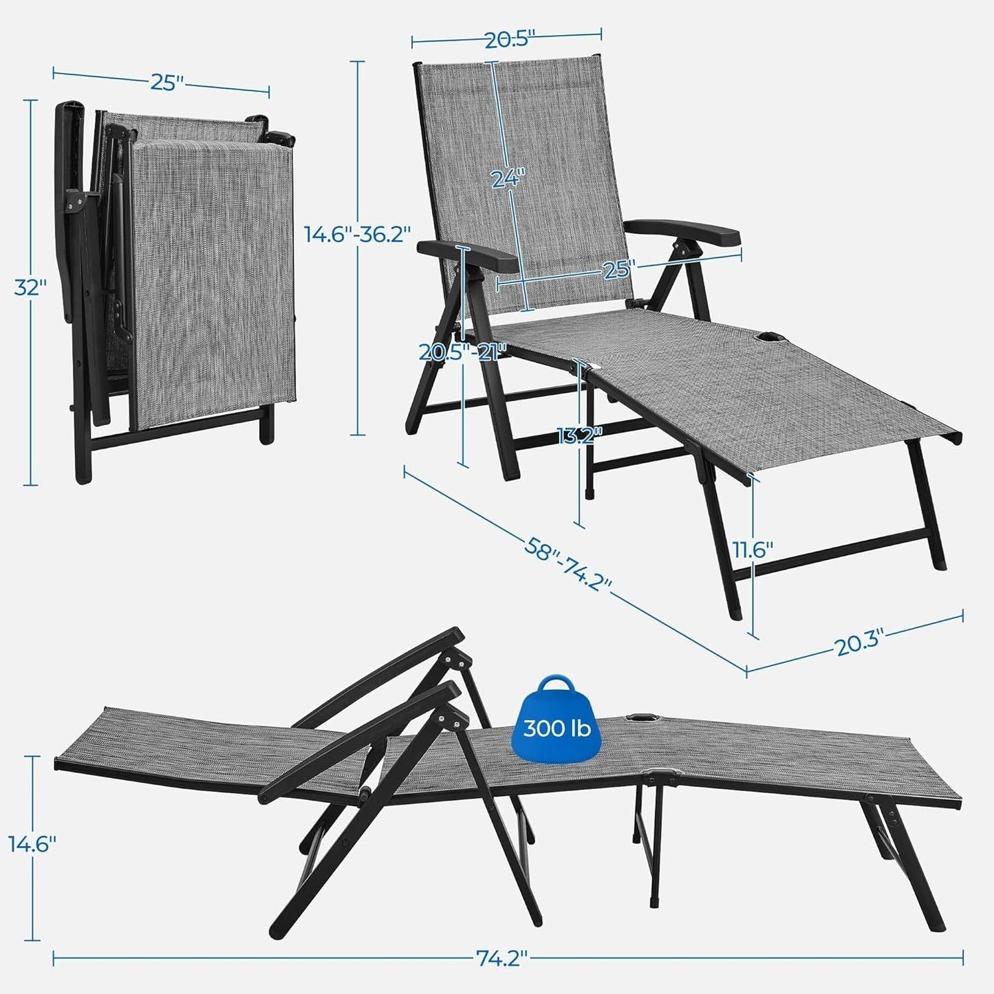 Outdoor Folding Chaise Lounge Chairs Set for Relaxation ShipItFurniture