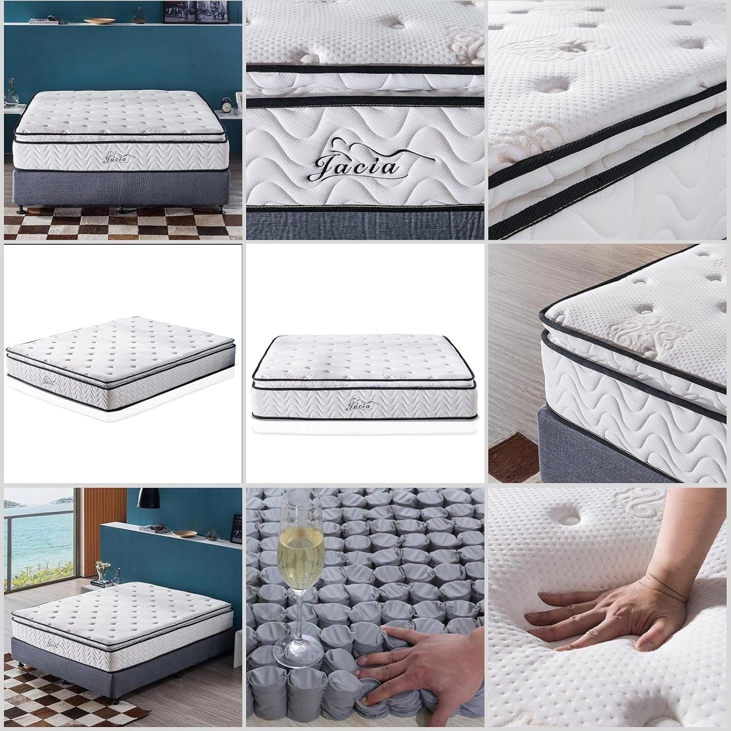 Short Queen Hybrid Mattress with Pillow Top Comfort