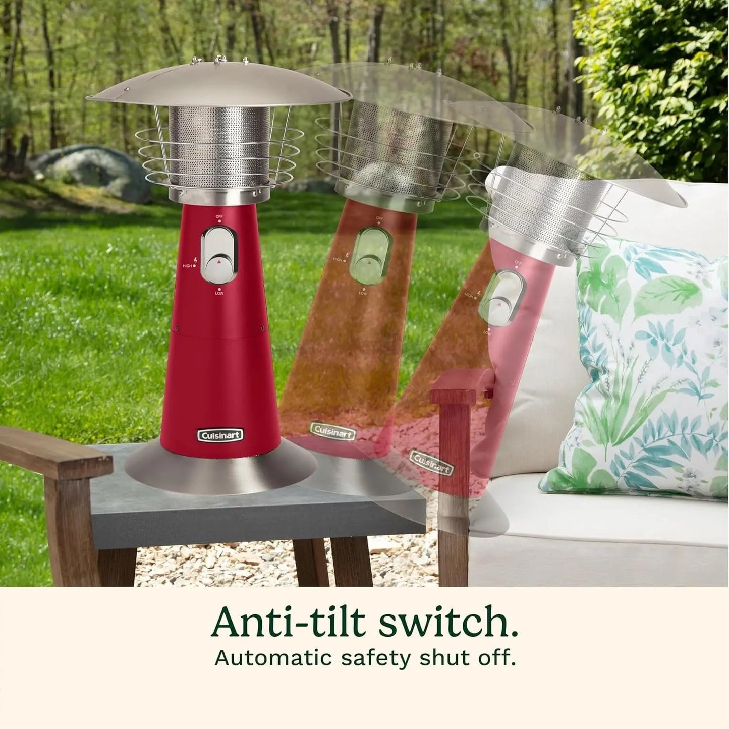 COH-513 Portable Tabletop Patio, 11,000 BTU Outdoor Propane Heater with Safety Tilt Switch and Burner Screen Guard, 30 Sq. Foot Heat Range, Red-4