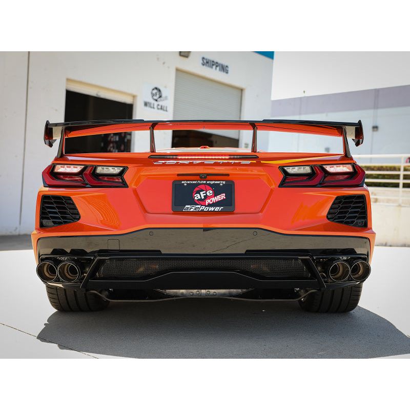 aFe MACH Force-Xp 3in to 2-1/2in 304SS Cat-Back 2020 Chevy Corvette (C8) 6.2L - Carbon Fiber Tip NP Motorsports
