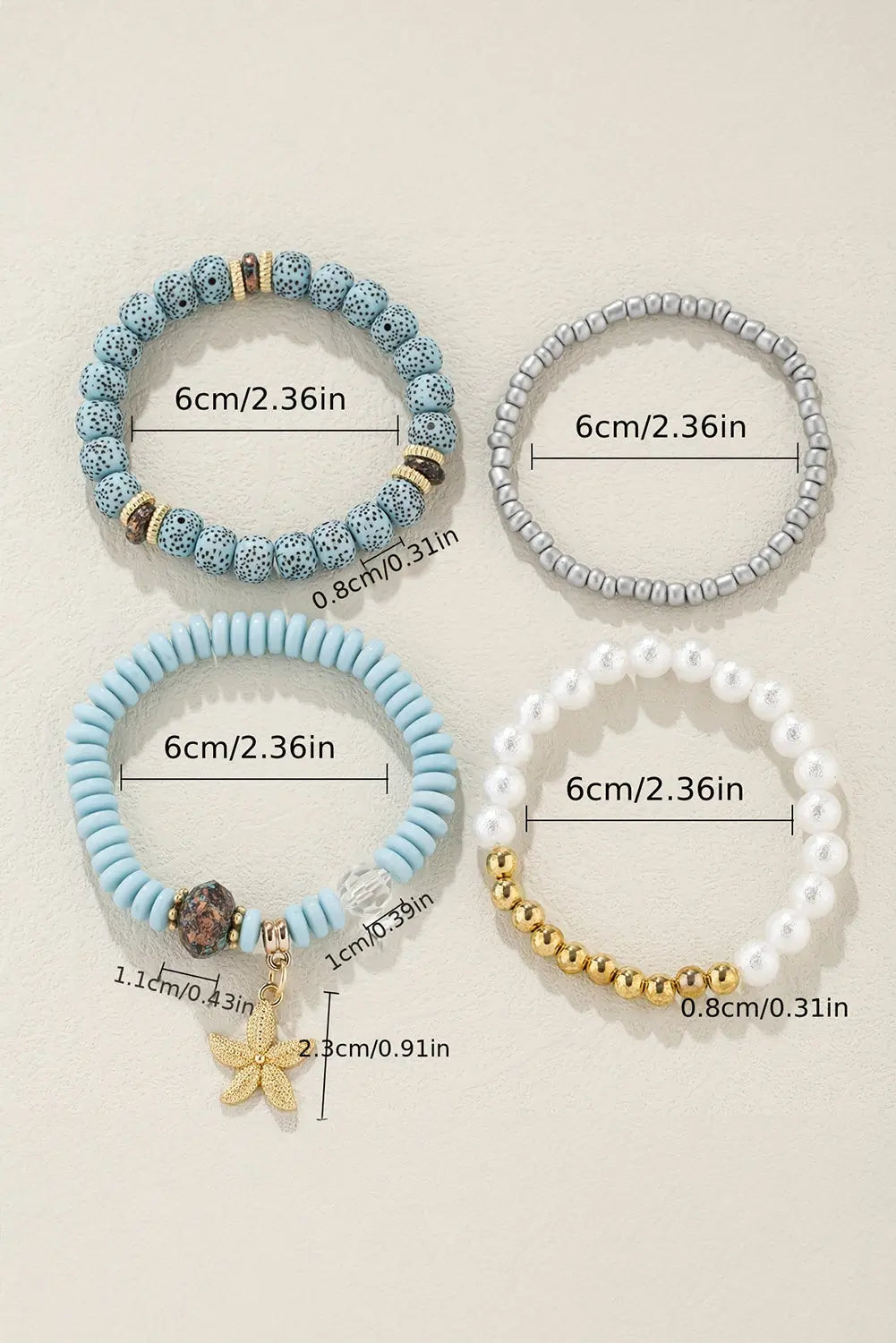 Leia Pendant Beaded Bracelet Set