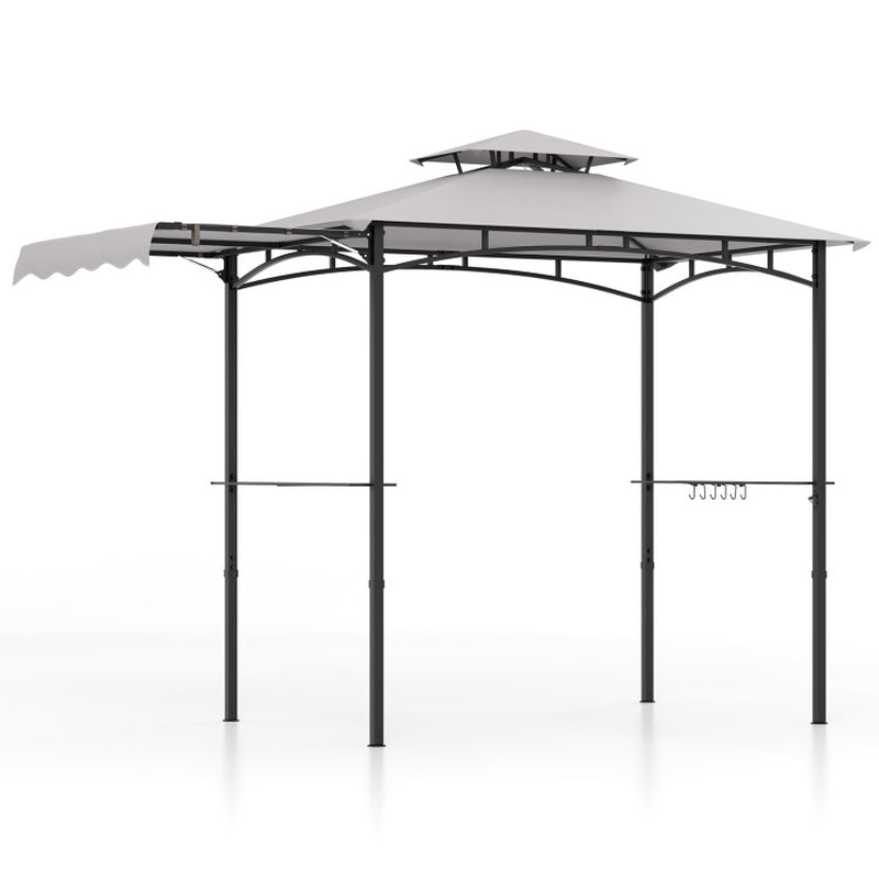 11 X 5 FT Grill Gazebo with Side Awning and Double-Tiered Top ShipItFurniture