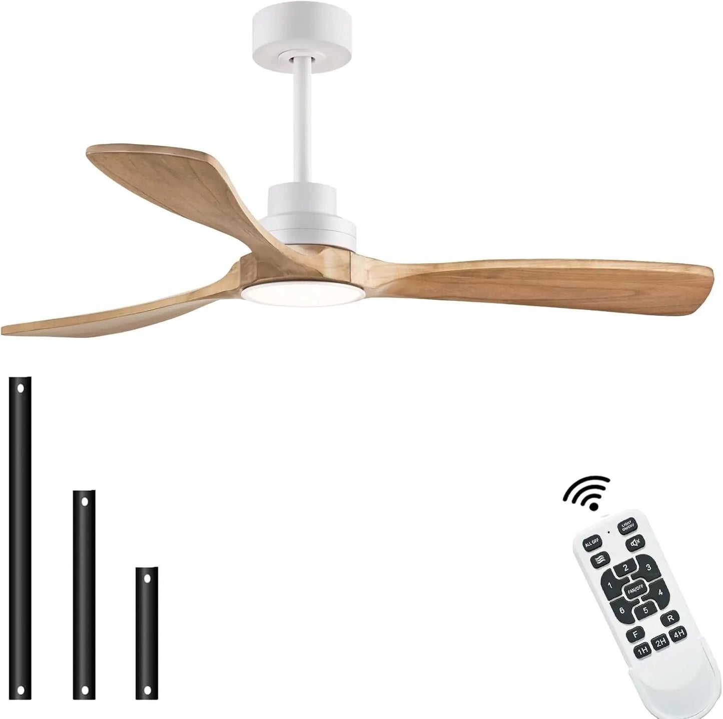 Indoor/Outdoor Wood Ceiling Fan with Remote-1