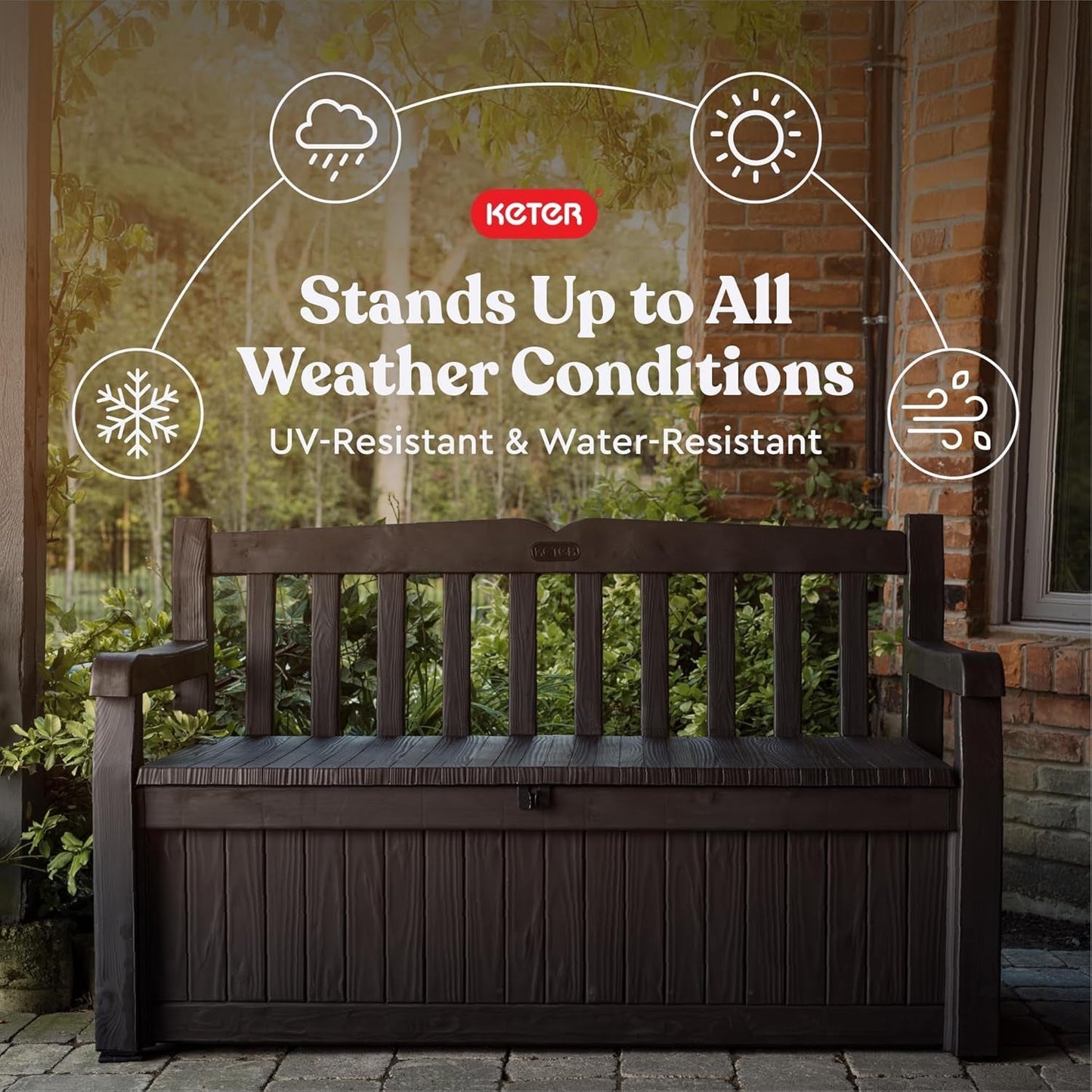 70 Gallon Outdoor Storage Bench Box for Garden Tools ShipItFurniture