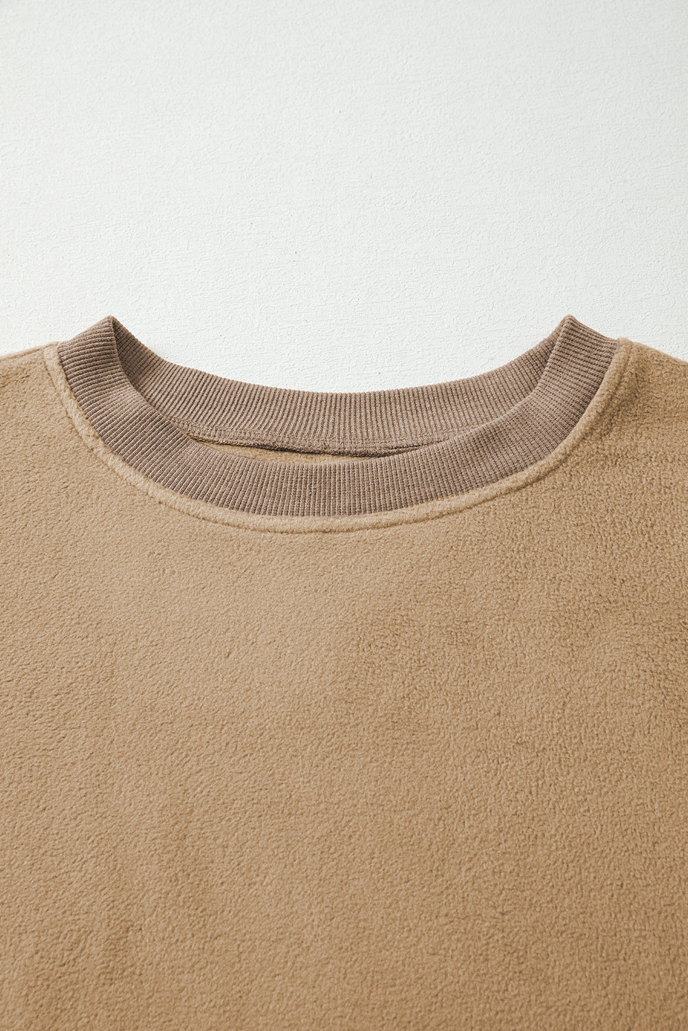TatumFuzzy Sherpa Splicing Pullover Sweatshirt Threaded Pear