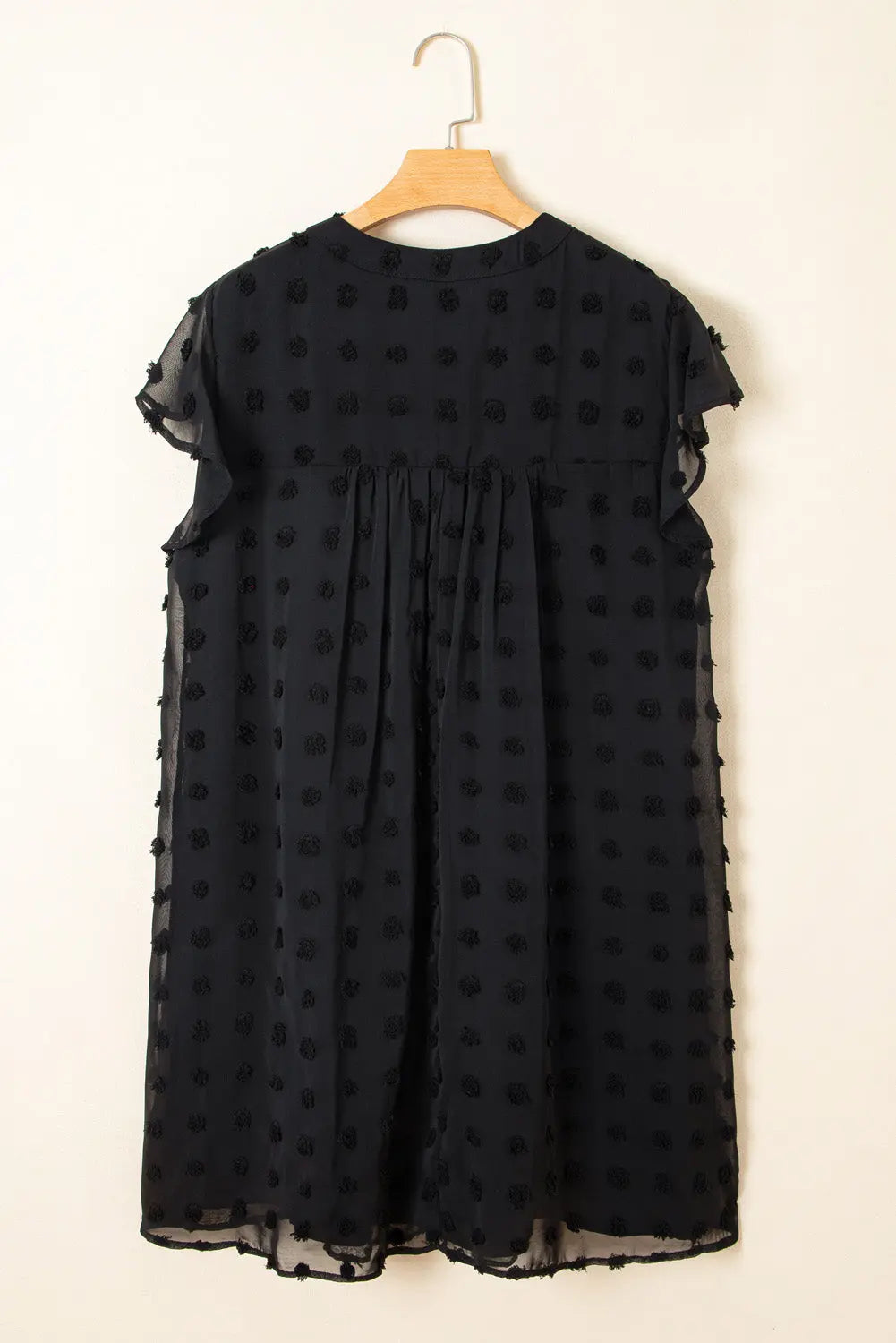 Lilith Plus Size Dotty Textured Ruffled Dress Threaded Pear