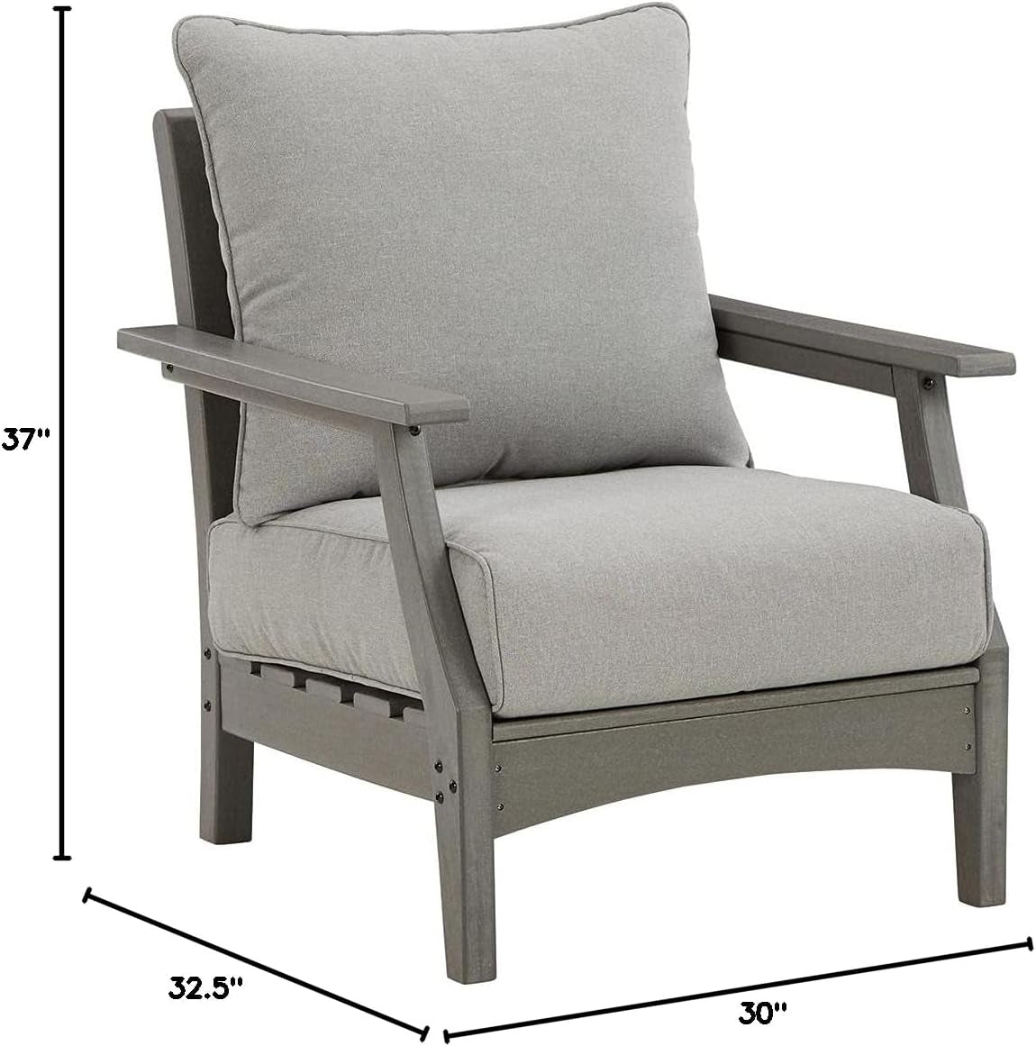 Cushioned Outdoor Lounge Chairs Set of Two Gray ShipItFurniture