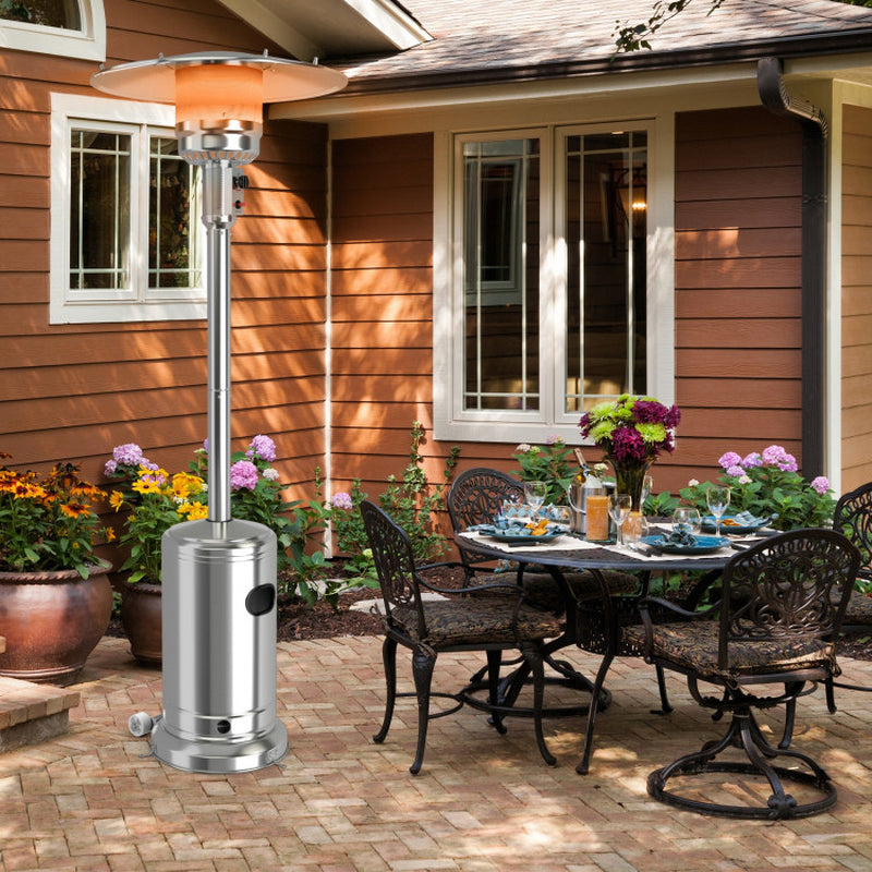 50000 BTU Stainless Steel Propane Patio Heater with Trip over Protection ShipItFurniture