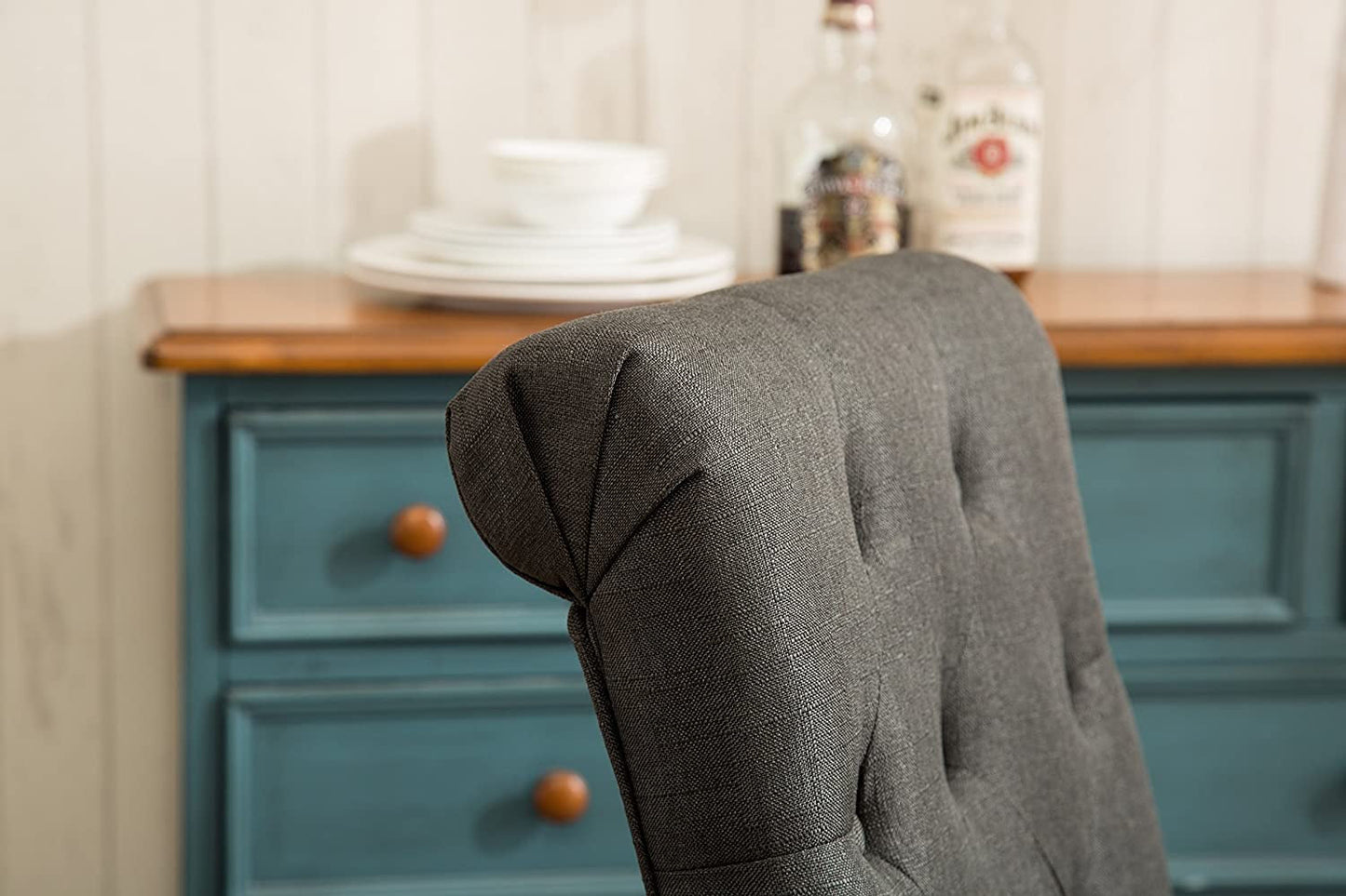 Charcoal Tufted Dining Chairs ShipItFurniture