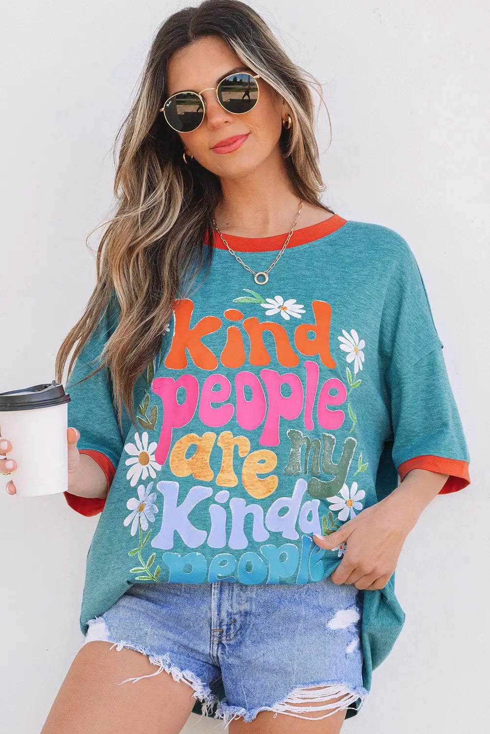 Kind People are My Kind People Tee Threaded Pear