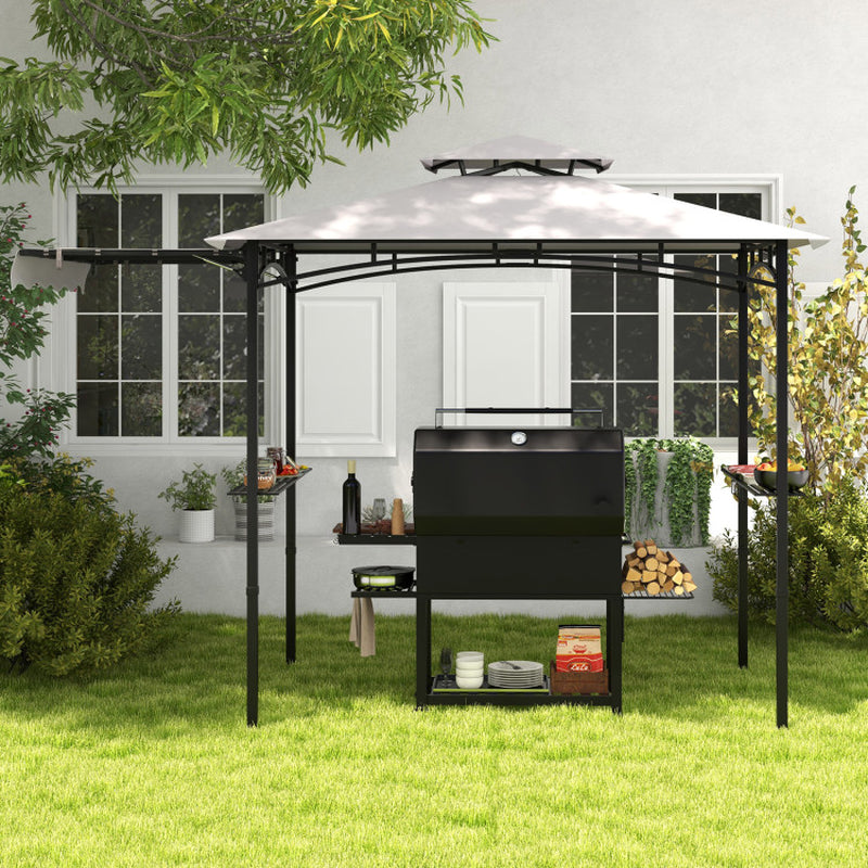 11 X 5 FT Grill Gazebo with Side Awning and Double-Tiered Top ShipItFurniture