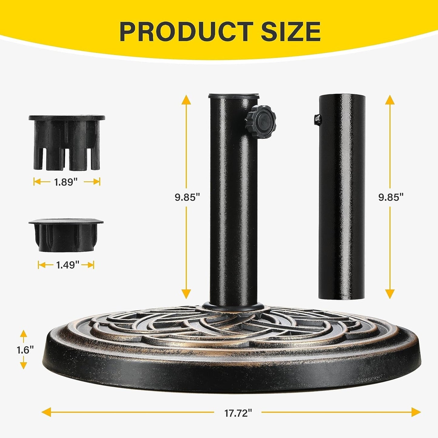 24lb Bronze Umbrella Base Heavy Duty Round ShipItFurniture