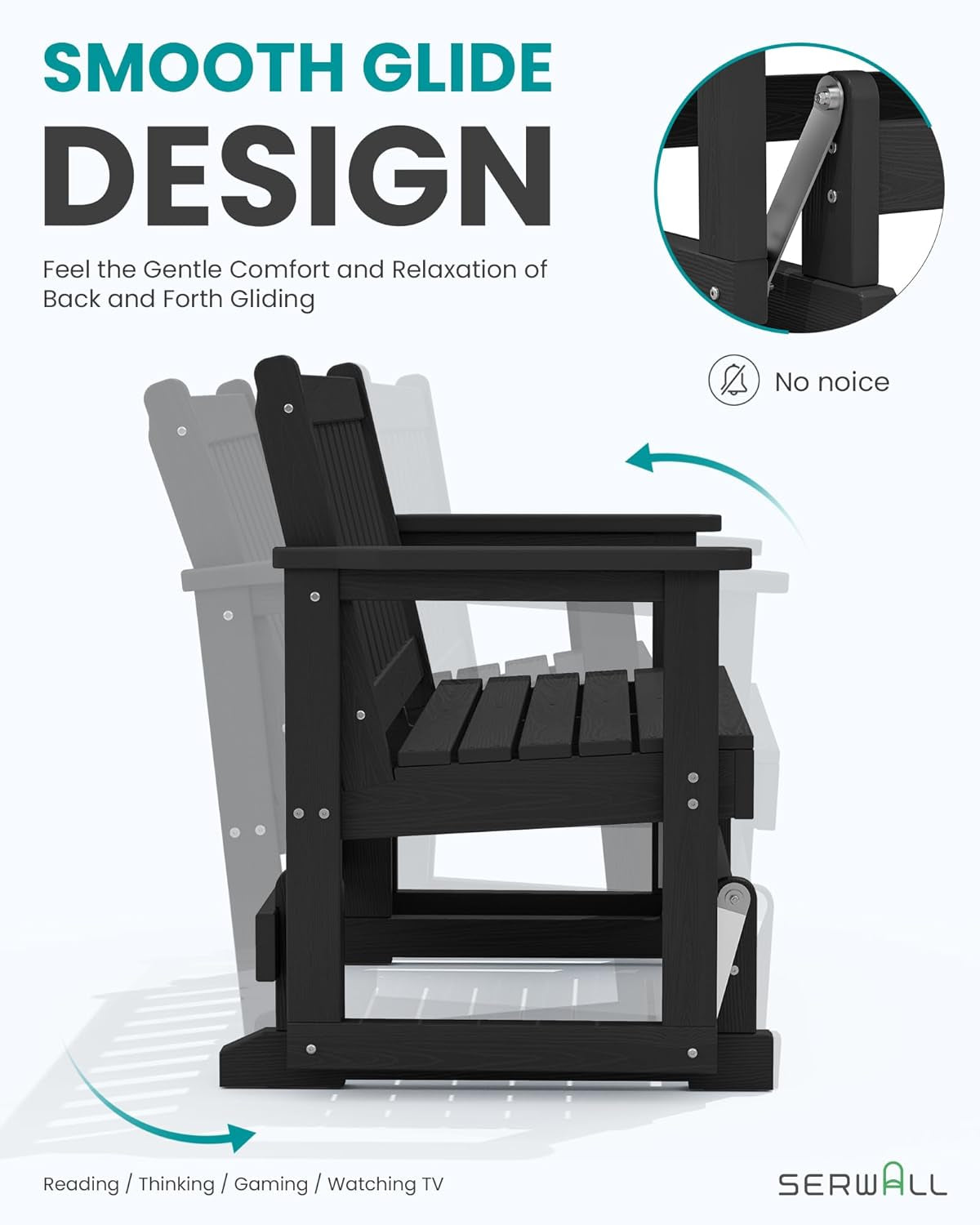 Two Person Outdoor Glider Bench Weather Resistant Comfortable ShipItFurniture