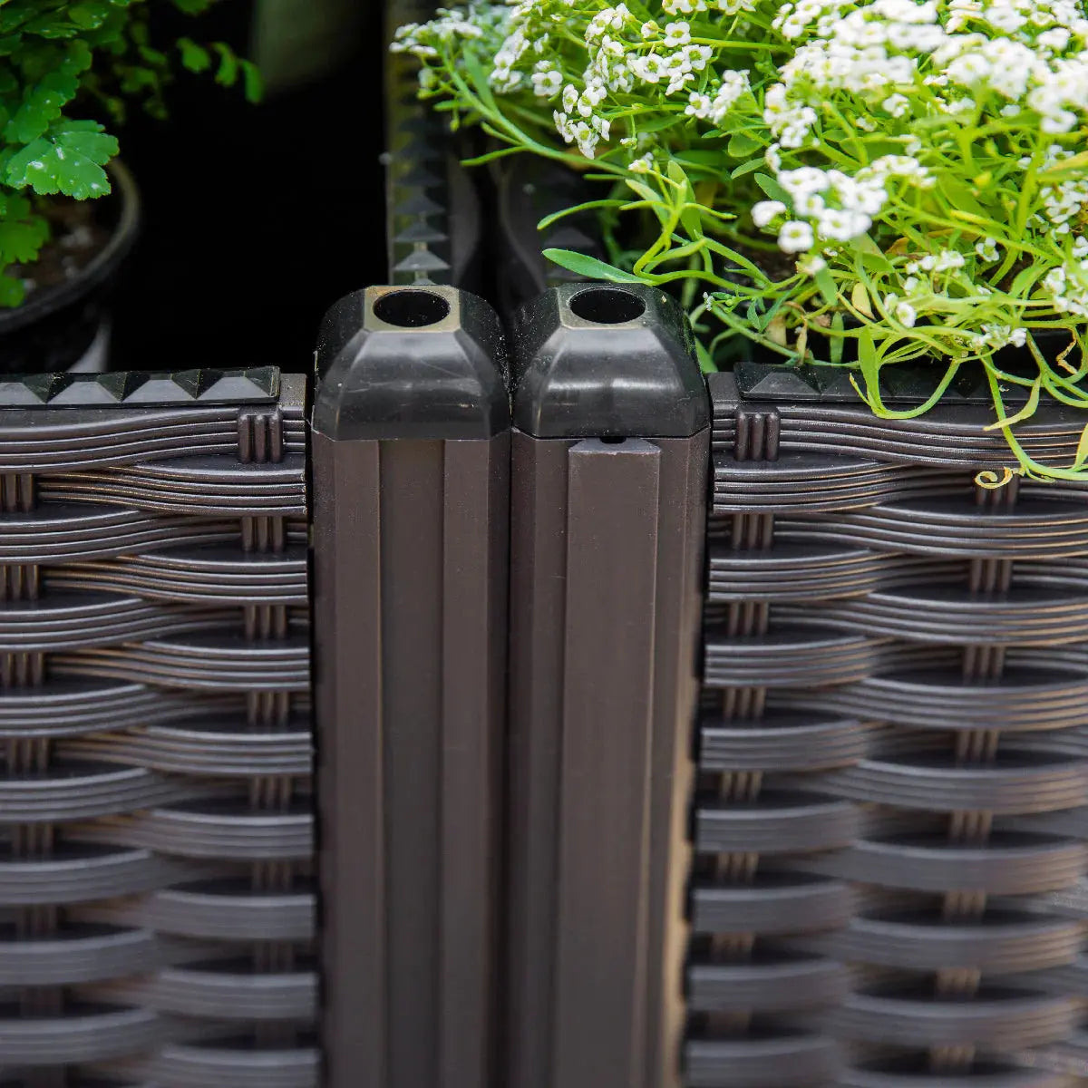 Barton 2 Pieces Rolling Garden Bed Brown Plastic w/Self-Watering Design Outdoor Barton