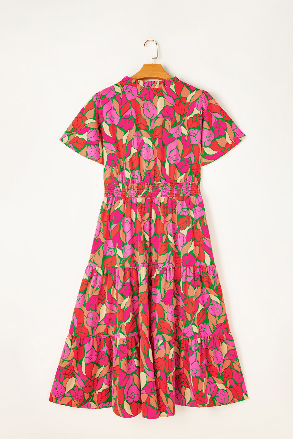 Lillie Floral Short Sleeve Maxi dress Threaded Pear