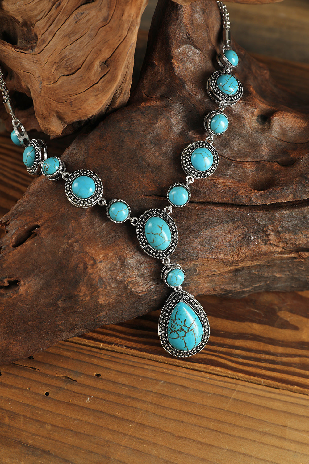 Turquoise Water Drop Accent Necklace Threaded Pear