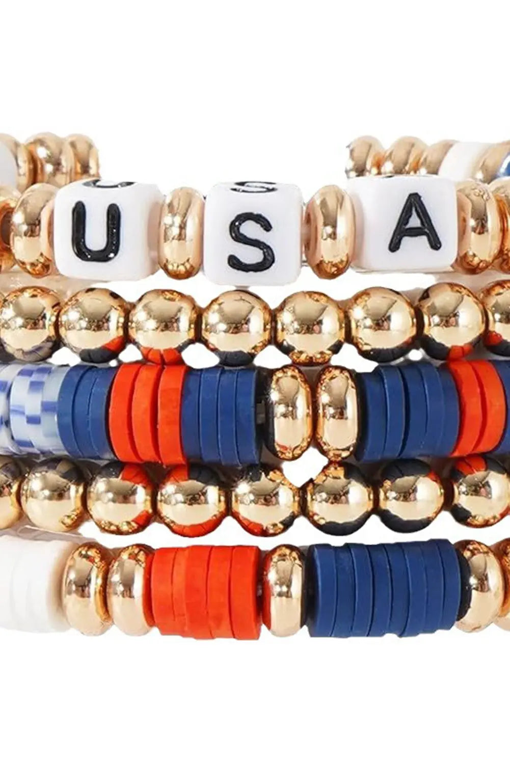 5pcs USA Beaded Bracelet Set Threaded Pear