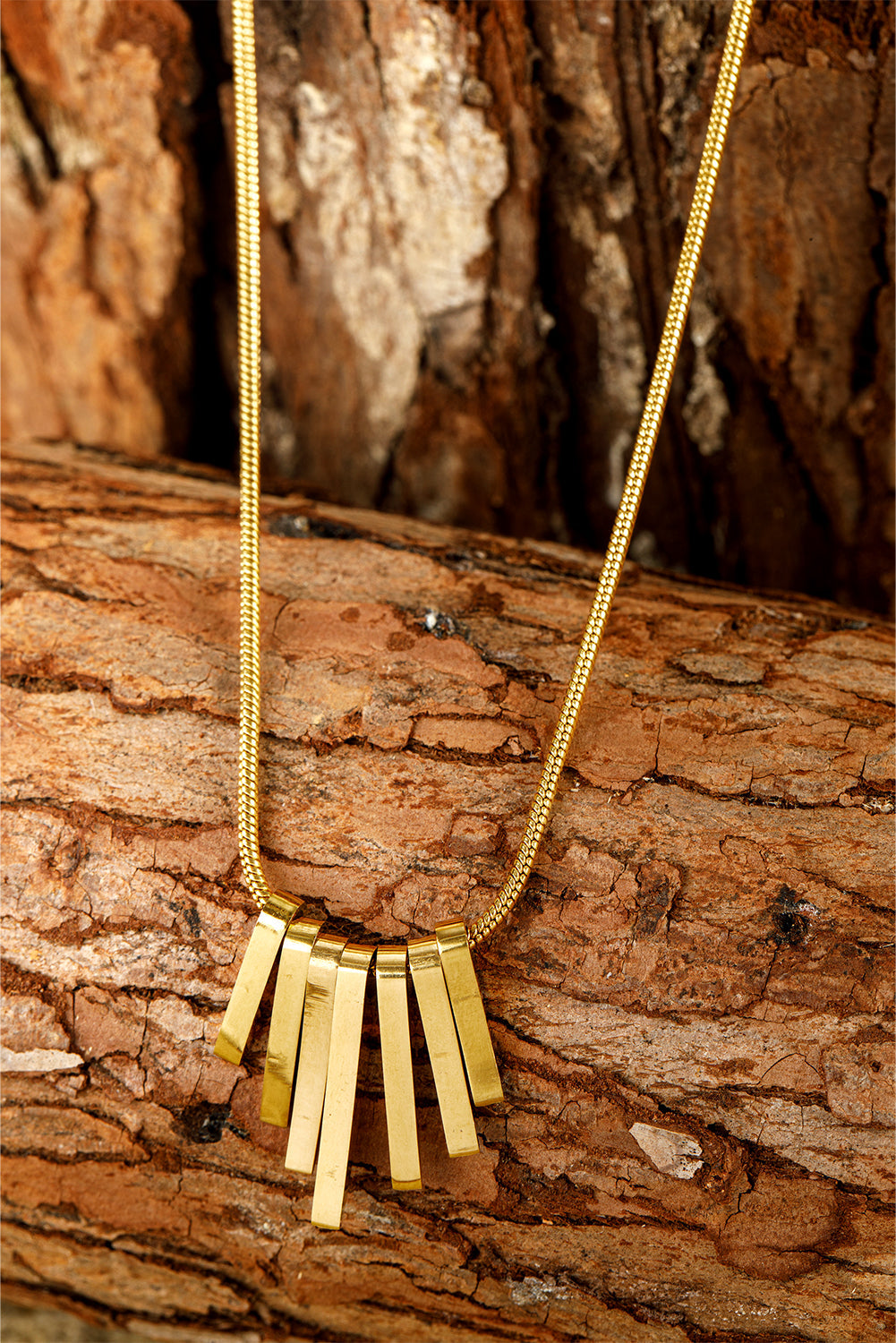 Gold Asymmetric Bar Pendant Necklace - Get it from Bo