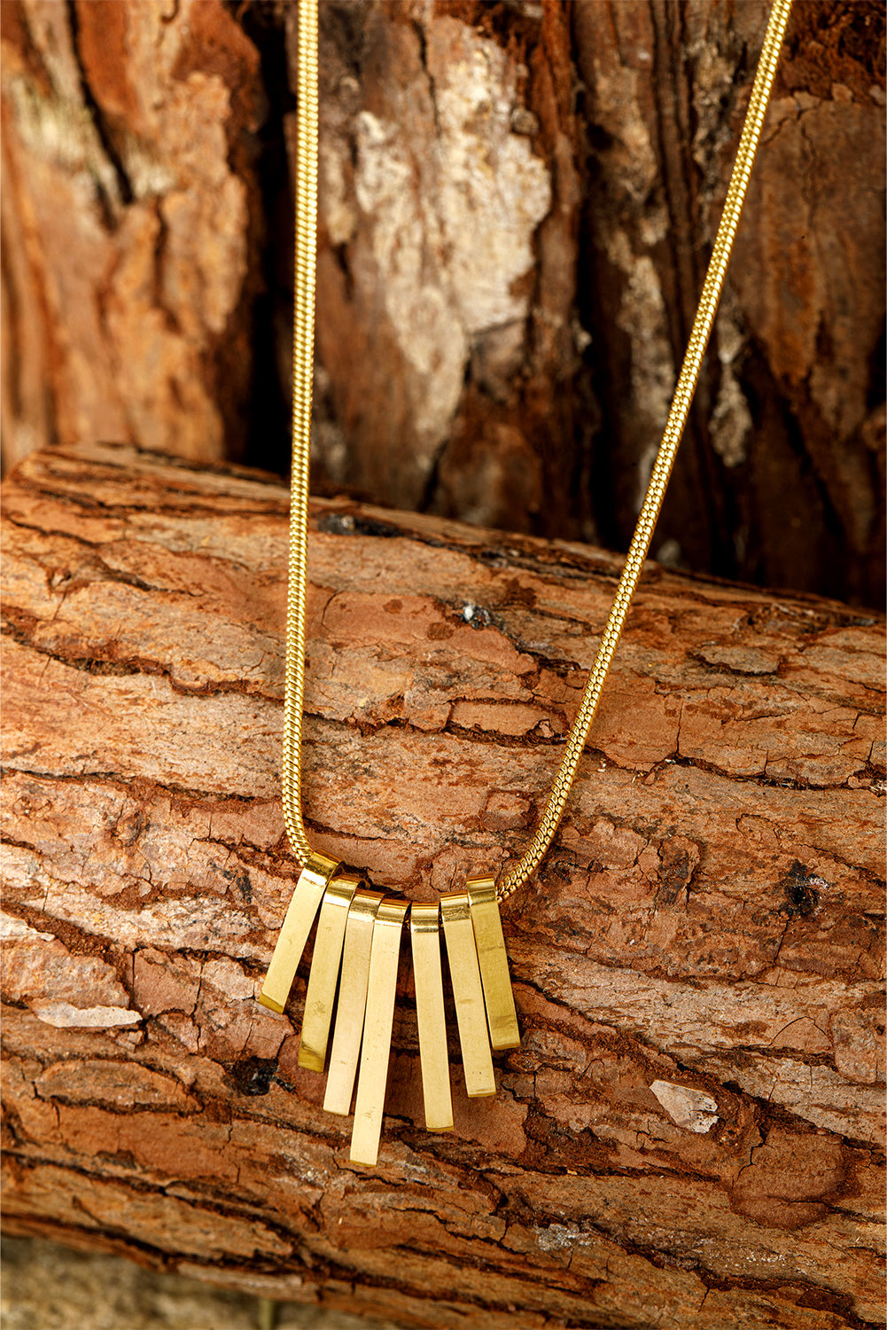 Gold Asymmetric Bar Pendant Necklace - Get it from Bo