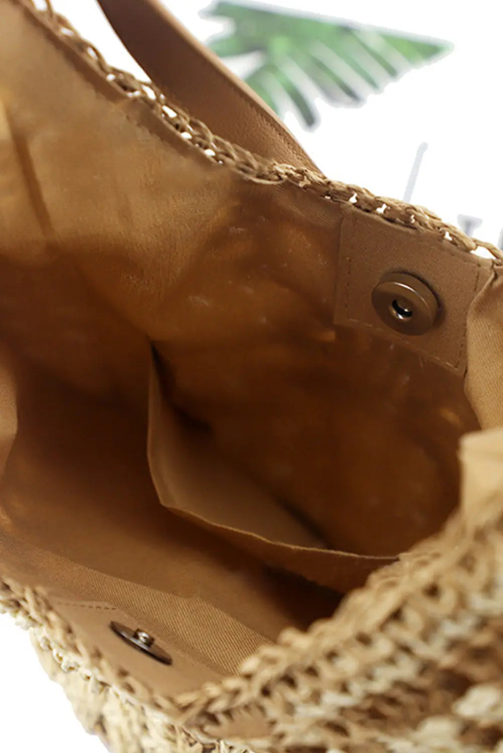 Mikayla Straw Woven Bag Threaded Pear