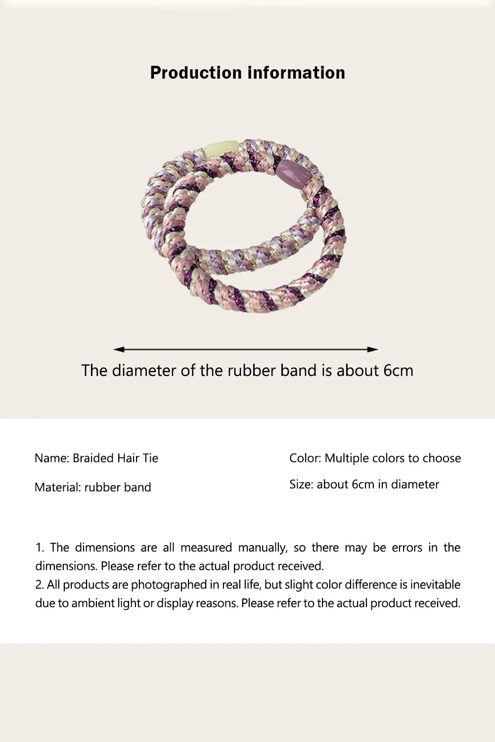 15 pcs Elastic Braided Hair Tie Threaded Pear