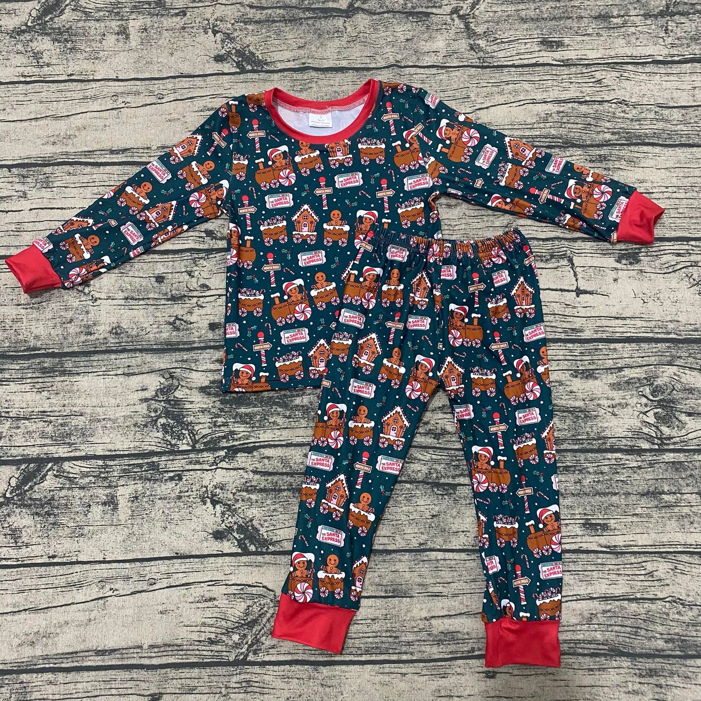 Gingerbread house Pj Set Leopardbaby Boutique