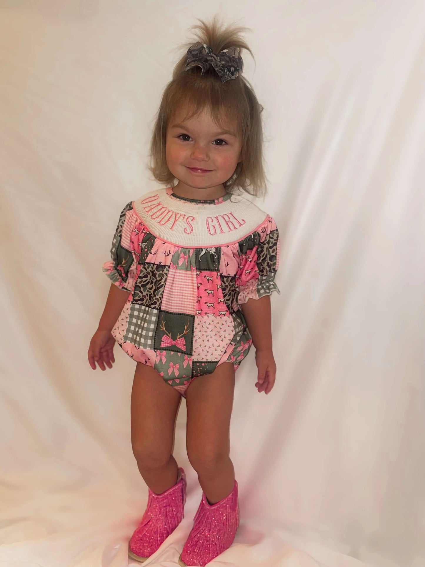 Smocked hunting daddys girl romper - Get it from Bo
