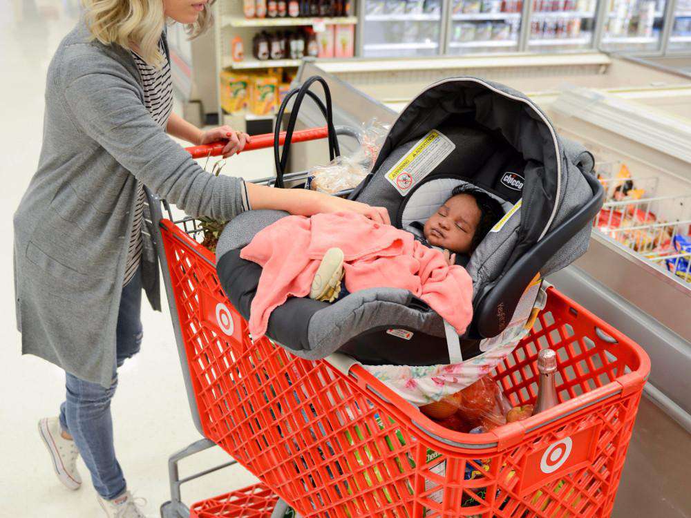Baby Shopping Cart Hammock | Full Bloom Watercolor Floral Print Binxy Baby