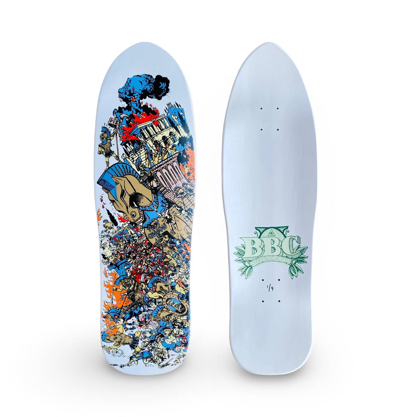 BBC Troy Chason ‘Horse of Troy’ 9.5”x32” HAND-PAINTED, LIMITED EDITION Brand-X Skateboards