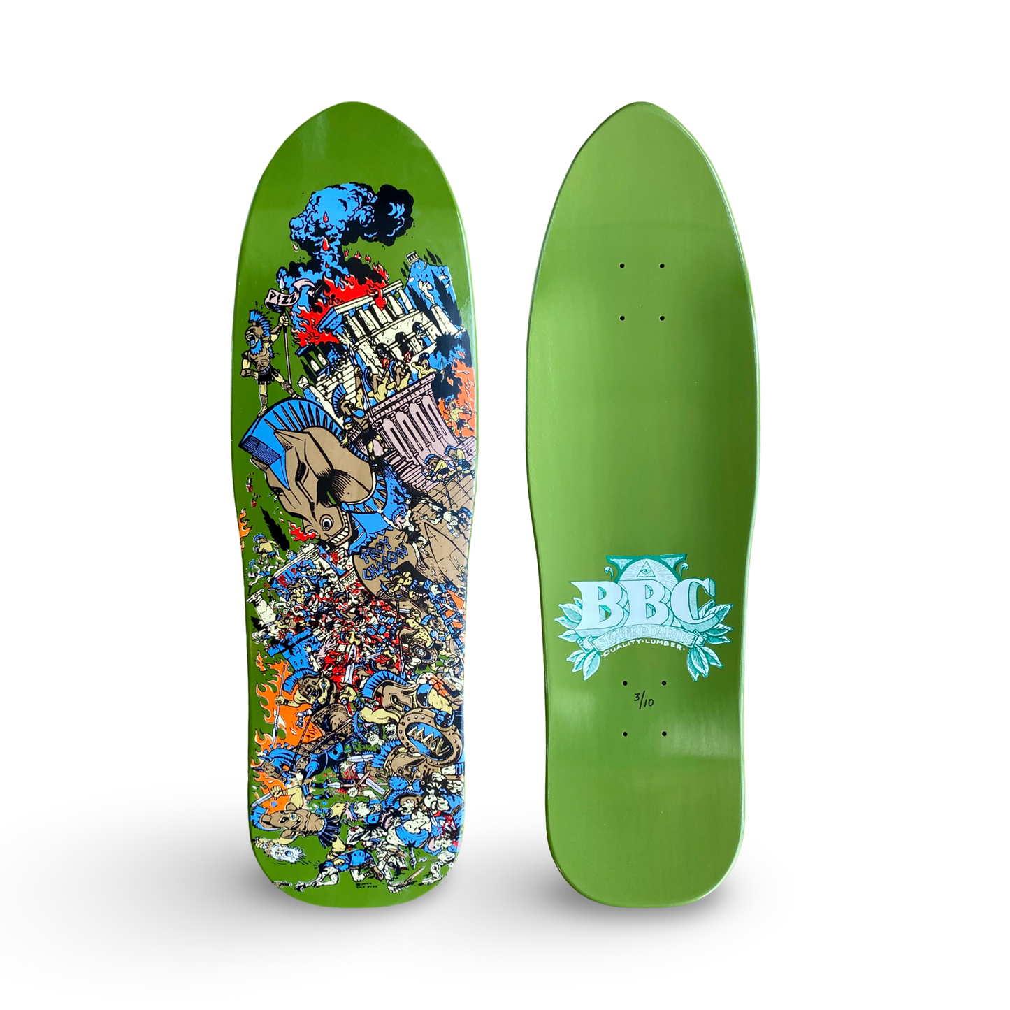 BBC Troy Chason ‘Horse of Troy’ 9.5”x32” HAND-PAINTED, LIMITED EDITION Brand-X Skateboards