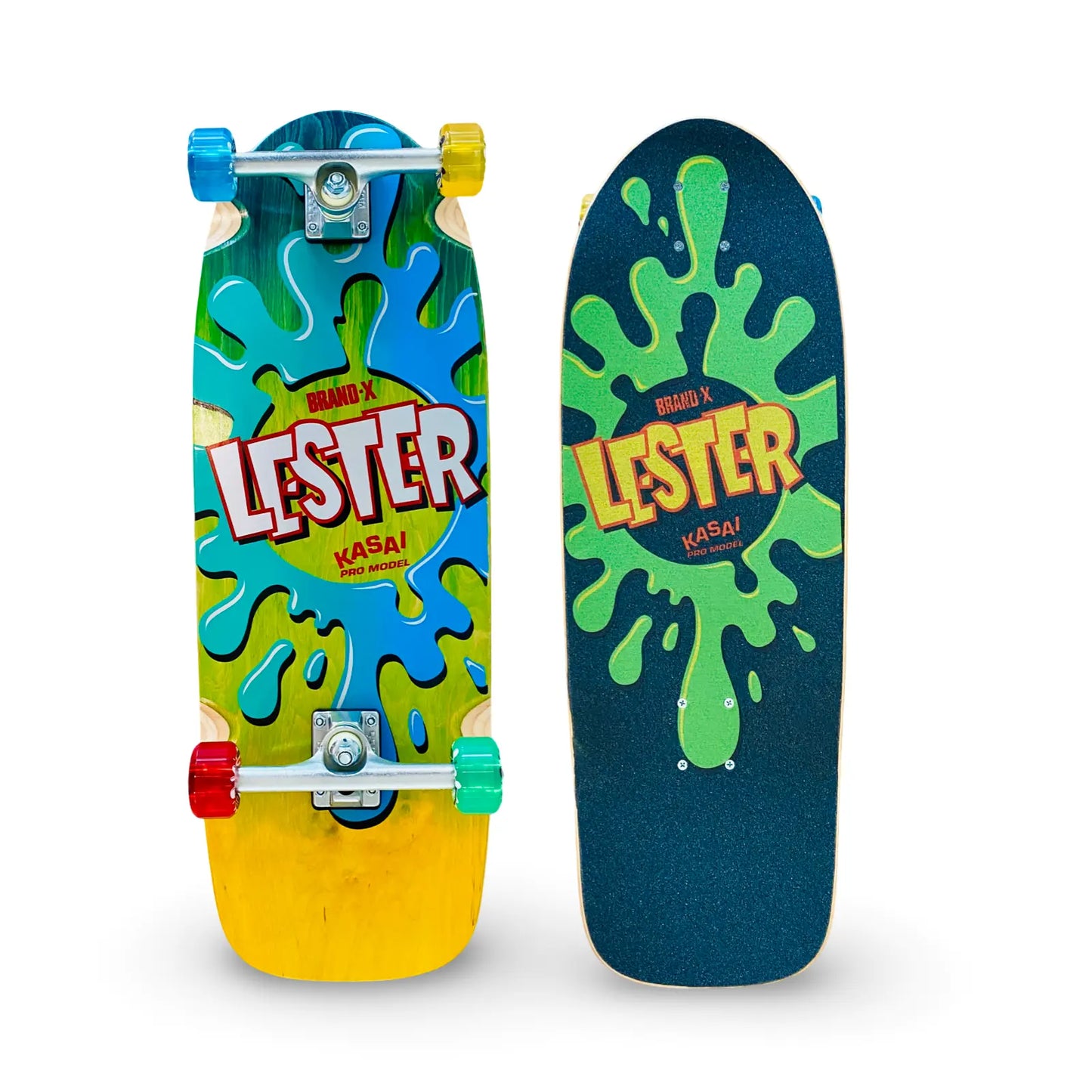Lester Kasai 10”x30” Limited Edition, HAND PAINTED Complete Skateboard - Get it from Bo