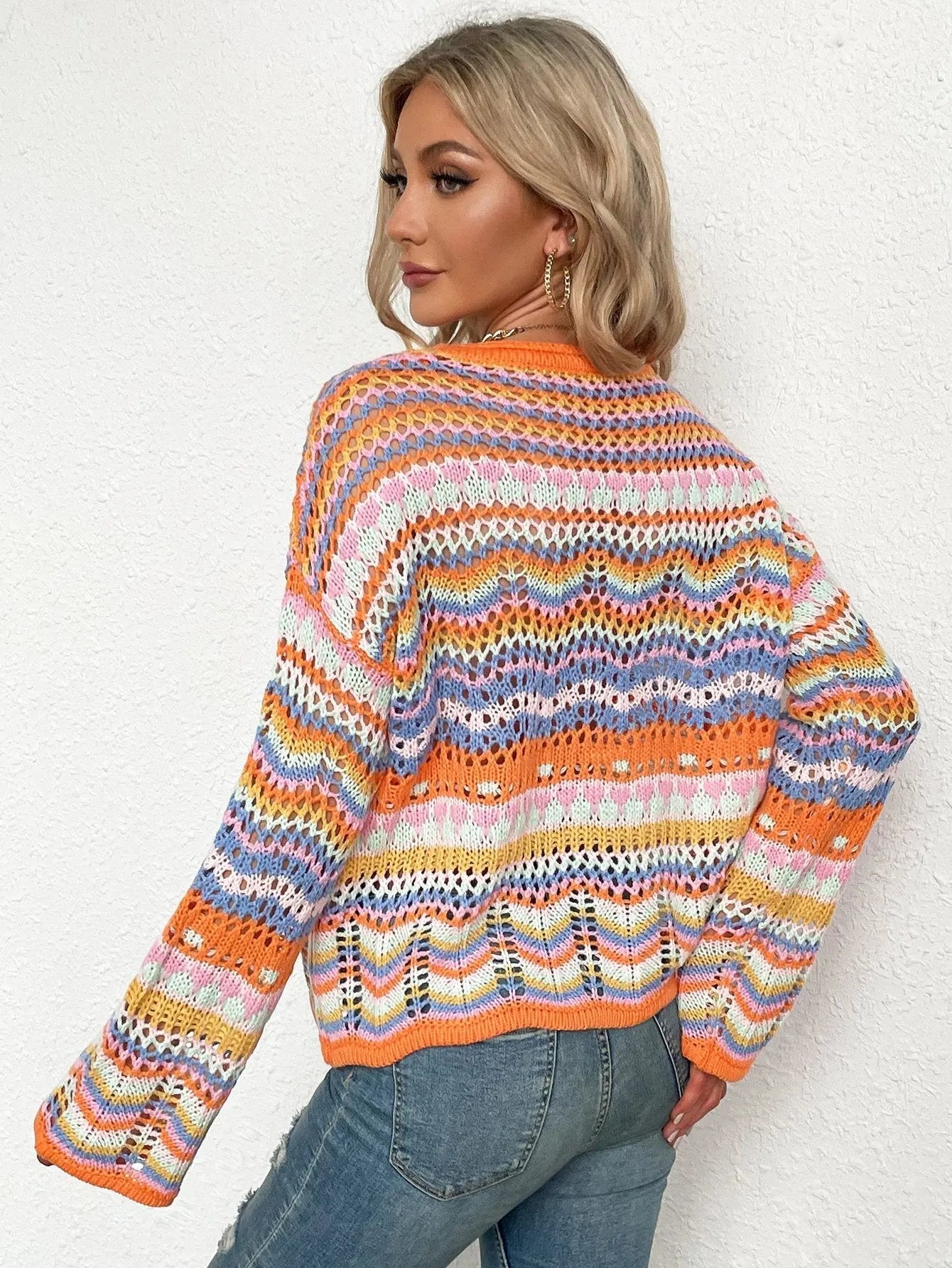 Cut Out Knitted Boho Sweater Anna-Kaci Wholesale
