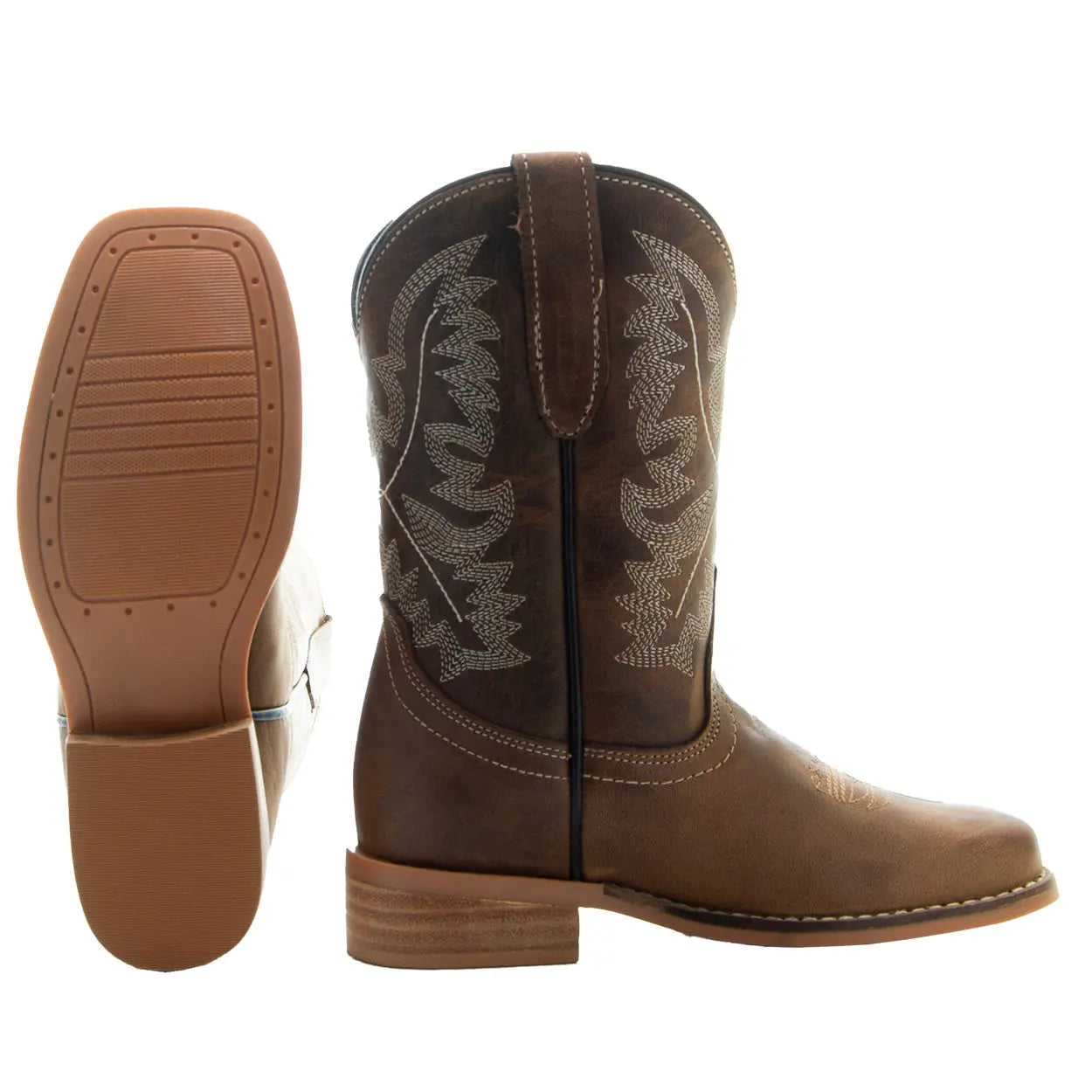 Brown Square Toe Kids Western Boots | Kids Western Dance Boots (K3004) - Get it from Bo