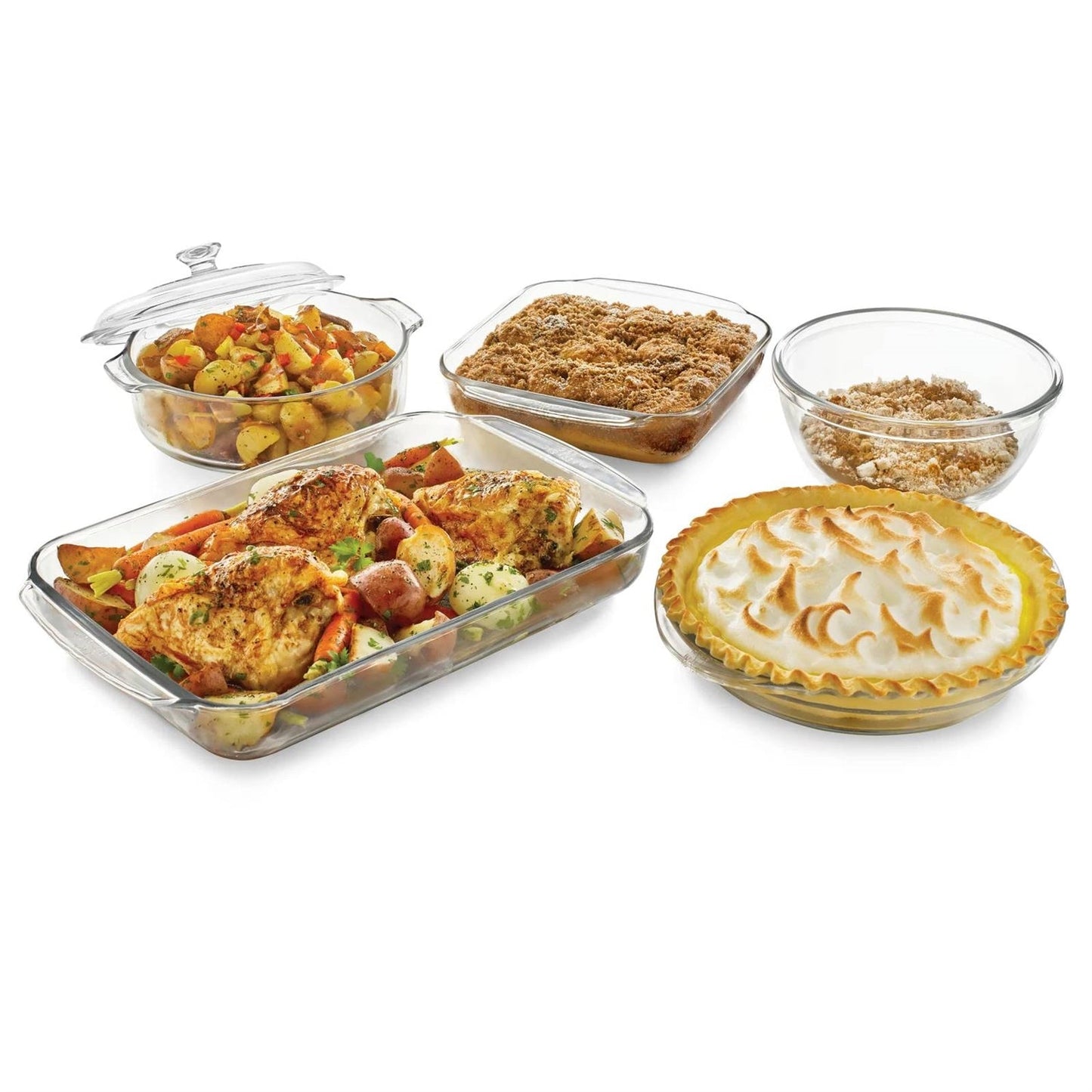 6-Piece Glass Bakeware Casserole Baking Dish Set - Microwave and Oven Safe FastFurnishings