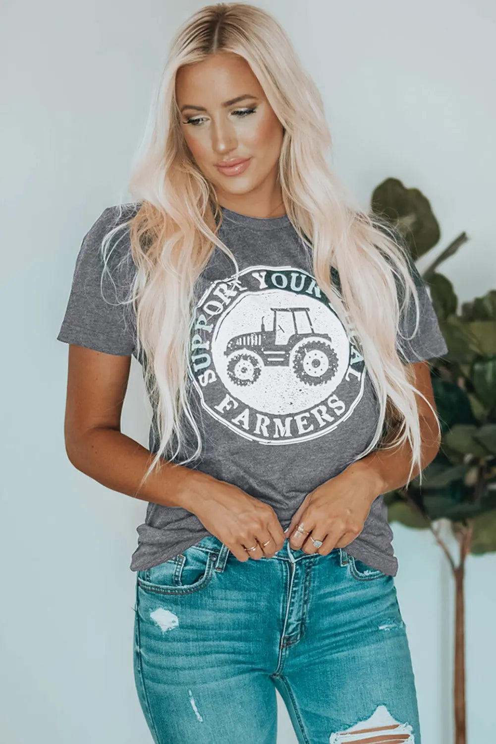 SUPPORT YOUR LOCAL FARMERS Graphic Tee Threaded Pear