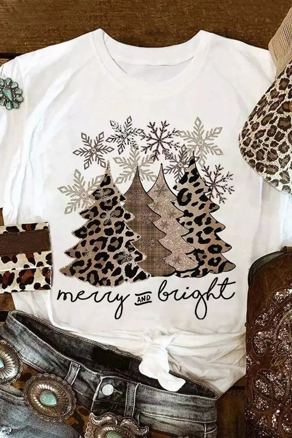 Sara Trees Fashion Graphic Tee Threaded Pear