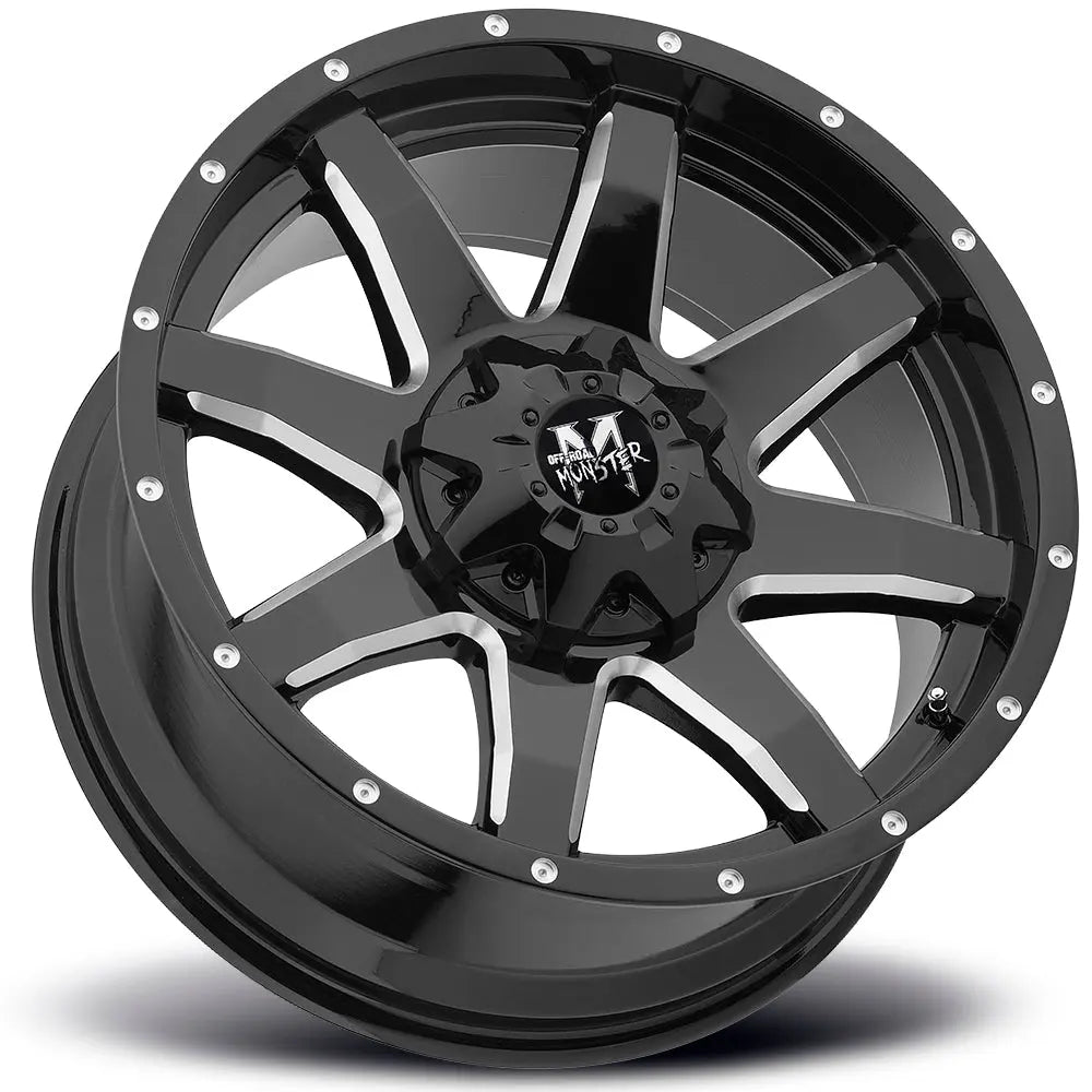 M08 Gloss Black Milled Automotive Wheel Off Road Monster