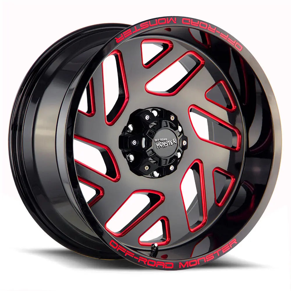 M19 Gloss Black Candy Red Milled Off Road Monster