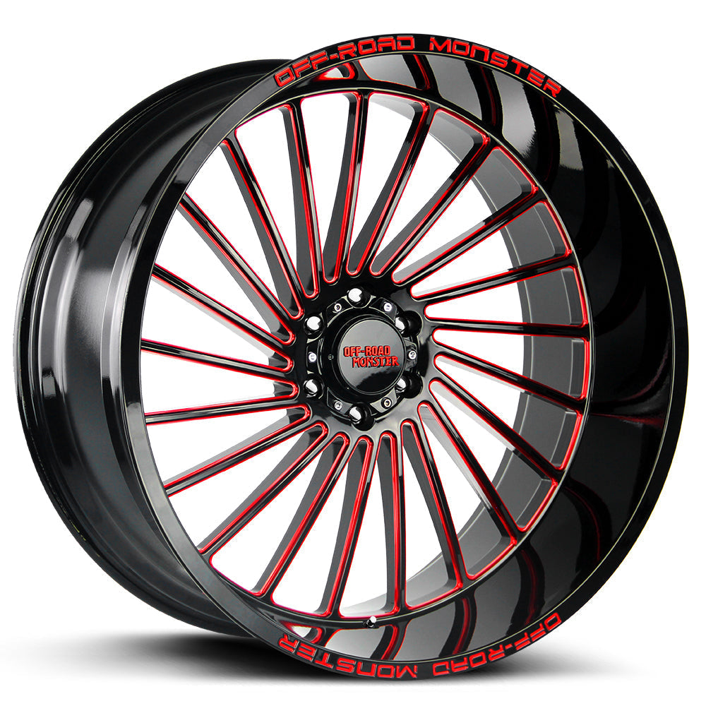 M27 Gloss Black Candy Red Milled Off Road Monster